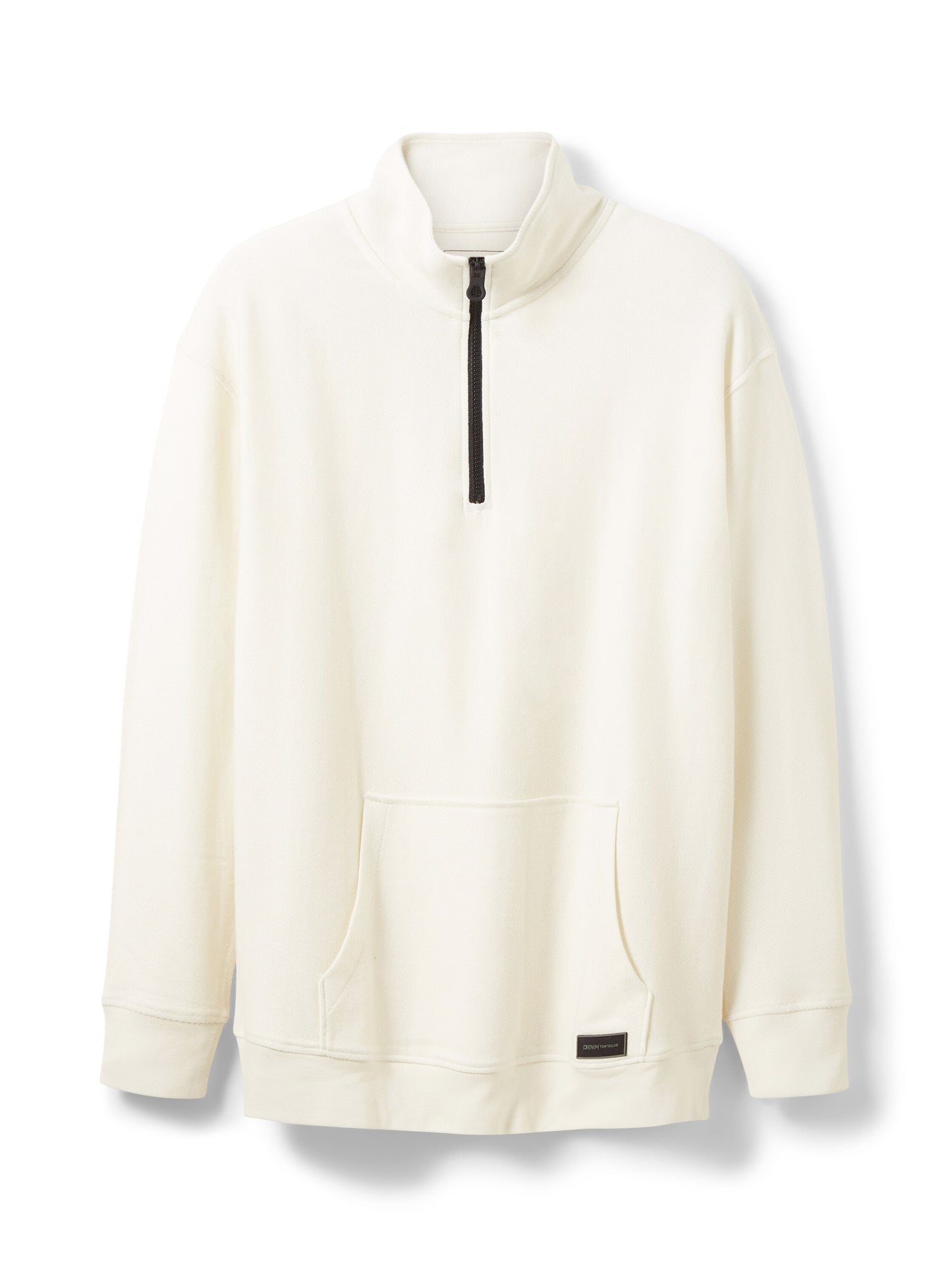 Strukturiertes Langarmshirt mit Stehkragen (Soft Light Bei)