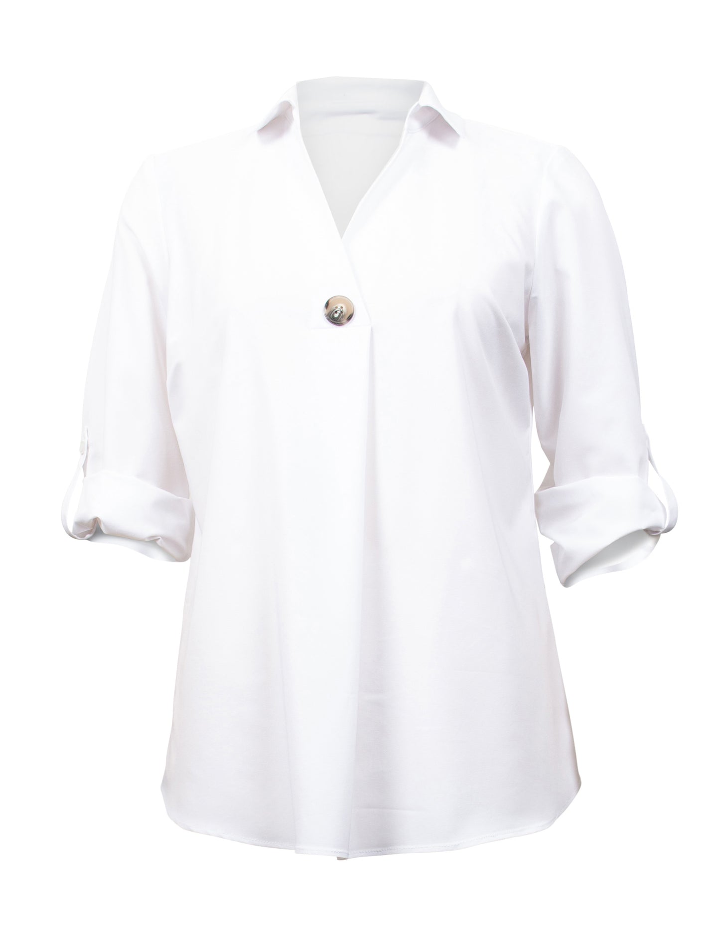 Blusenshirt Taft-Stretch-Qualität 3/4 Arm (Weiss)