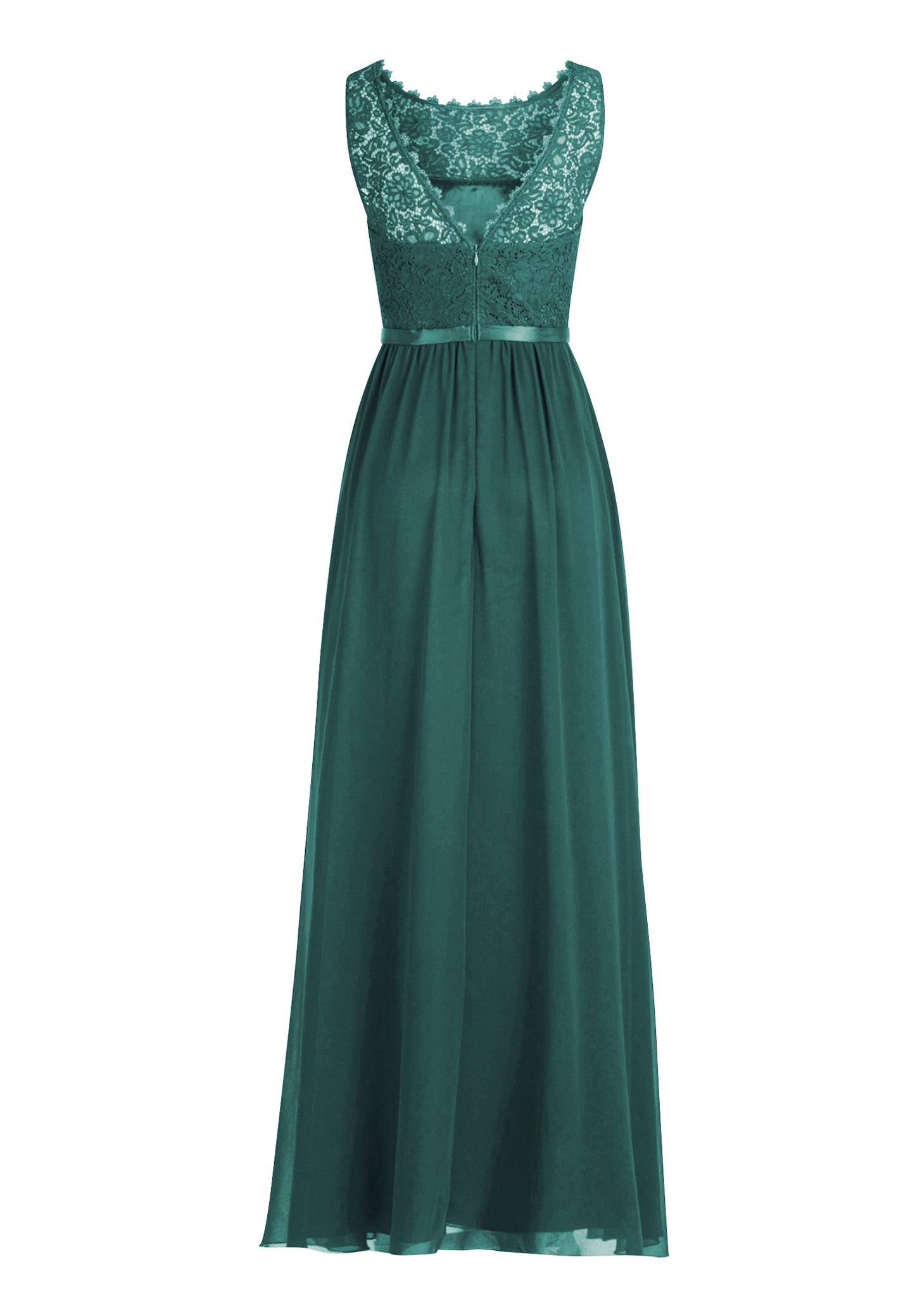 Kleid gefüttert, lang (Eucalyptus Gree)