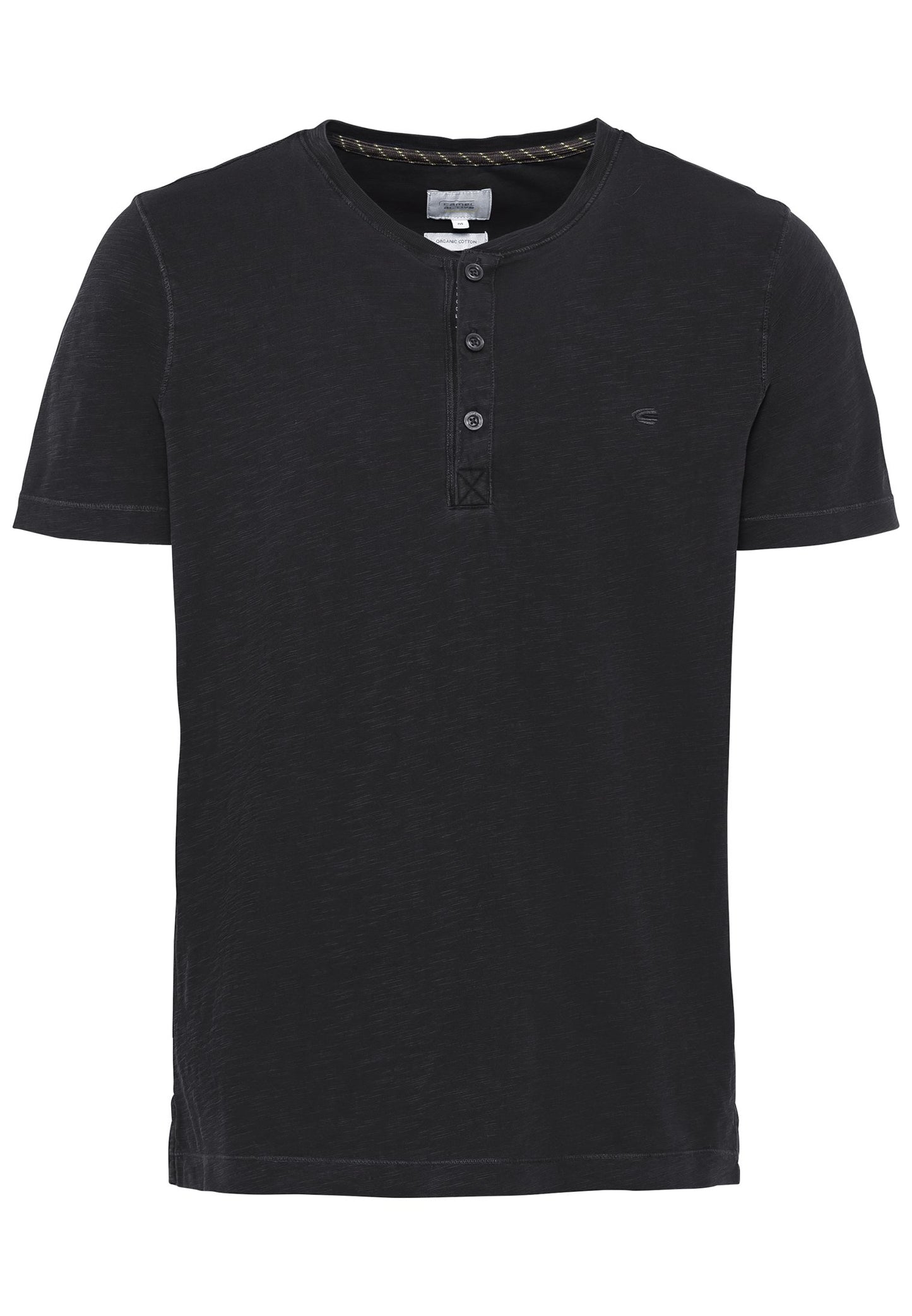 Kurzarm Henley aus Organic Cotton (Asphalt)