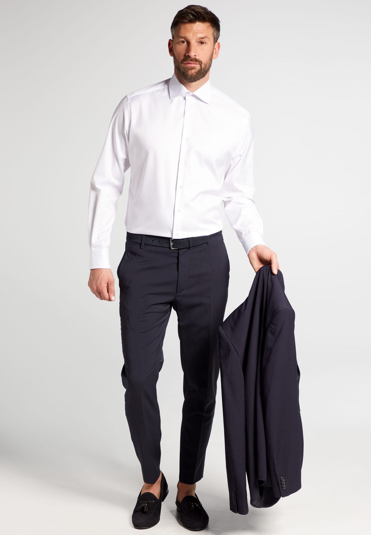 Eterna Langarm Hemd Modern Fit Cover Shirt Twill (Weiss)