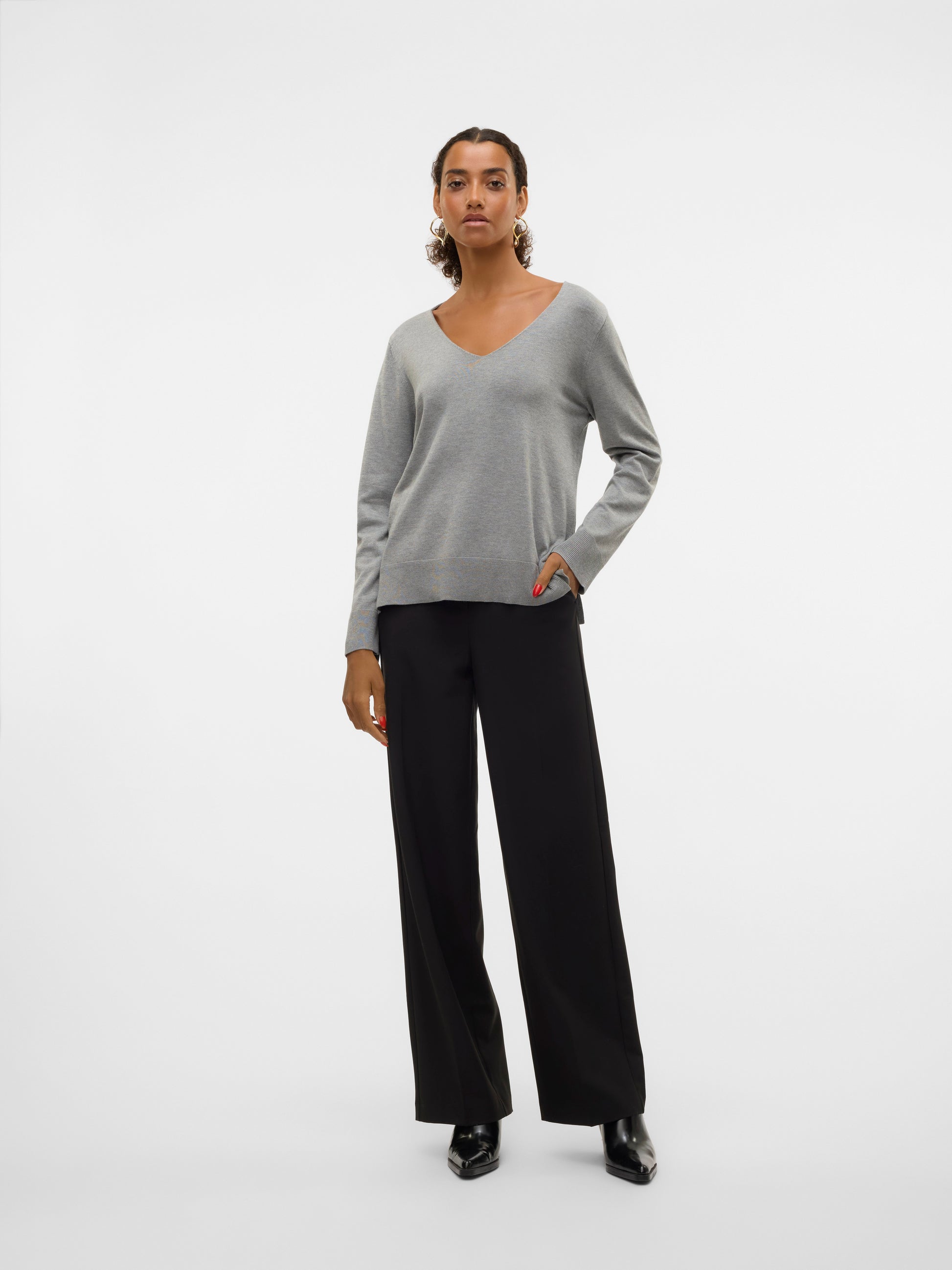 Vmsilje Ls V-neck Pullover Ga Noos (Black)