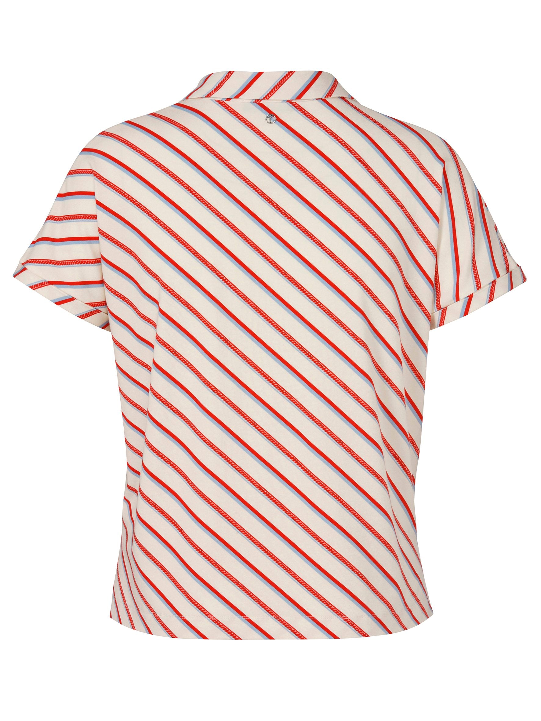 Bluse Kragen ohne Arm Druck (Butter Multicolo)