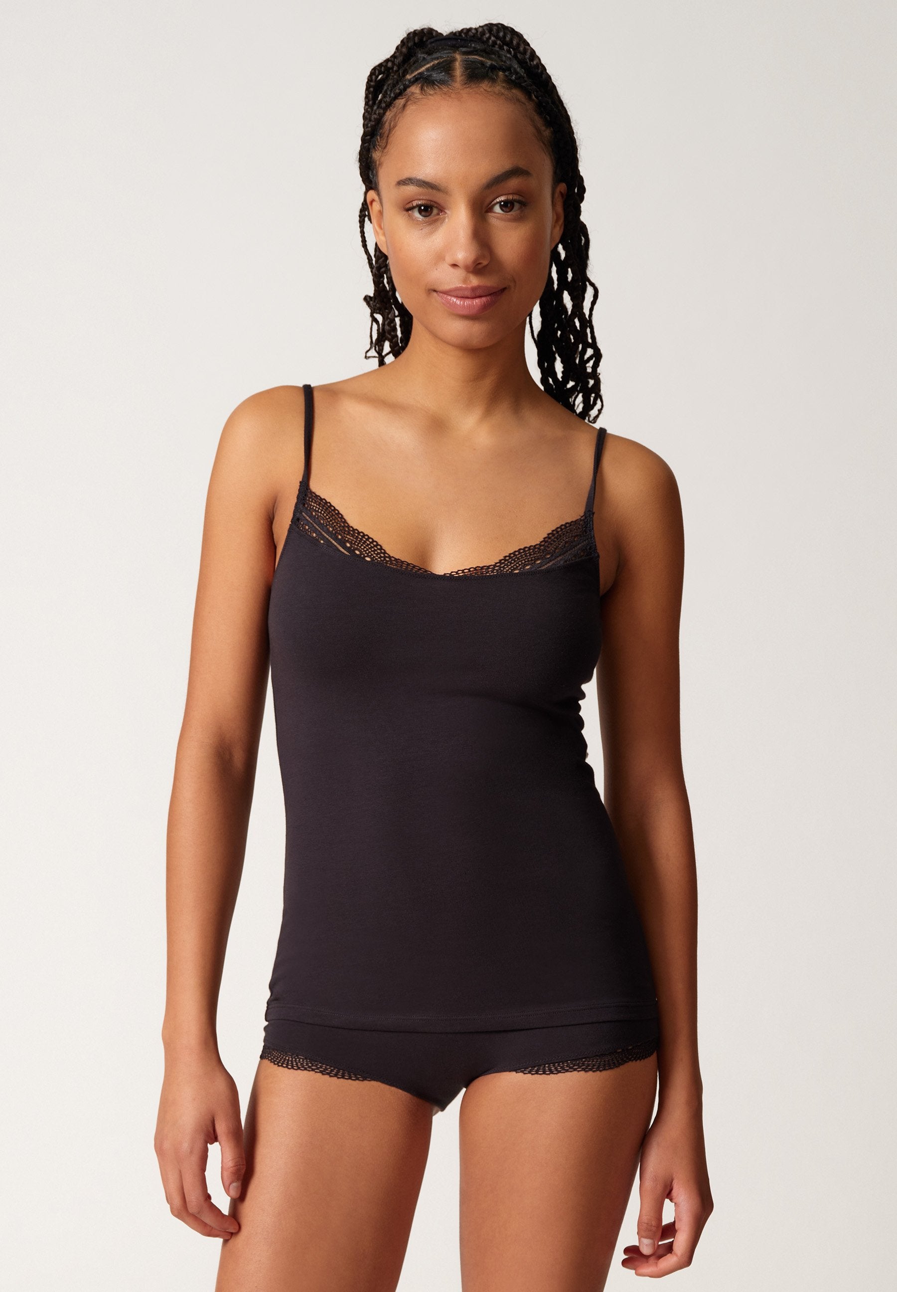 Skiny Damen Spaghettishirt Classicotton (Black)