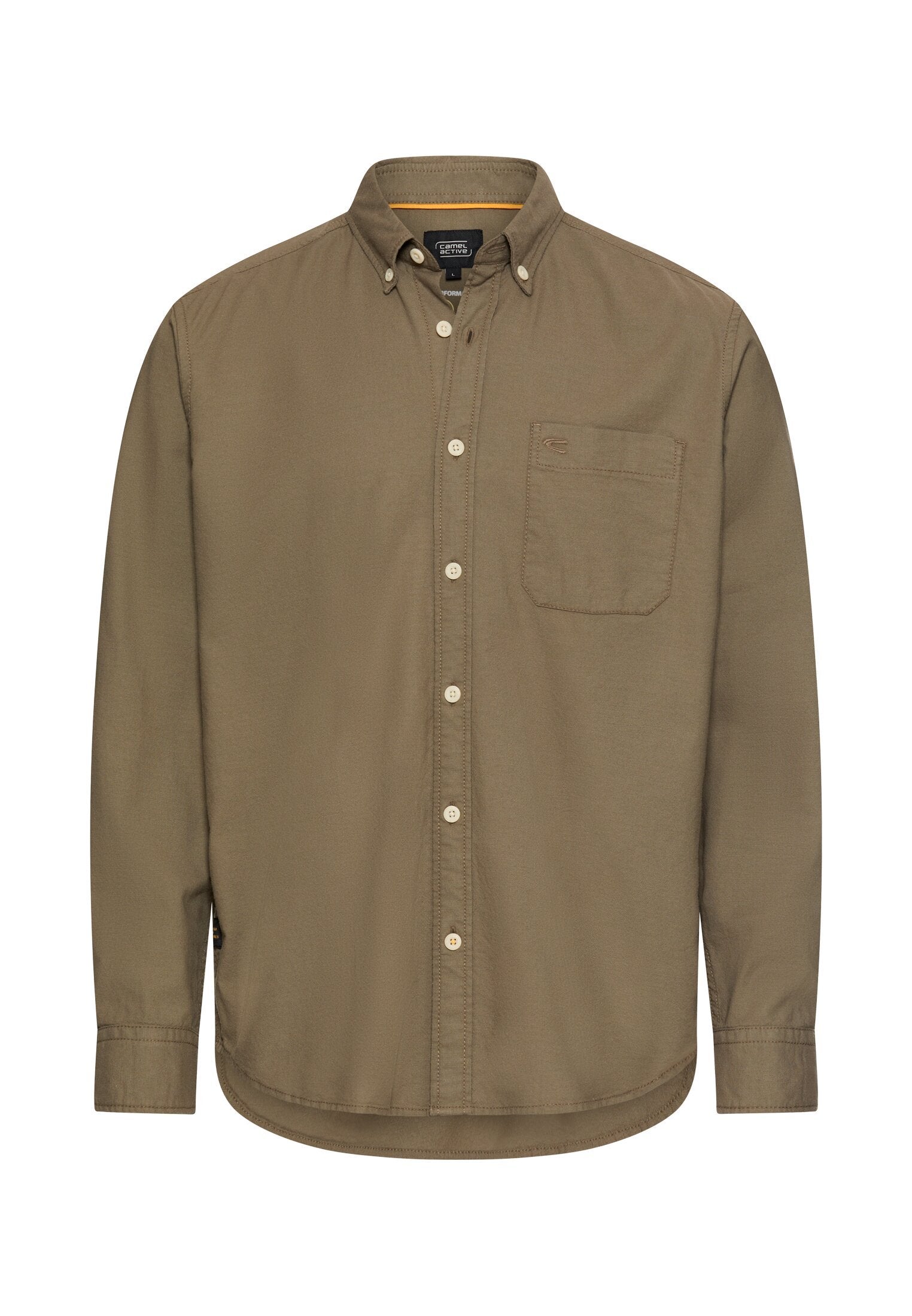 Langarmhemd mit Brusttasche (Deep Olive)