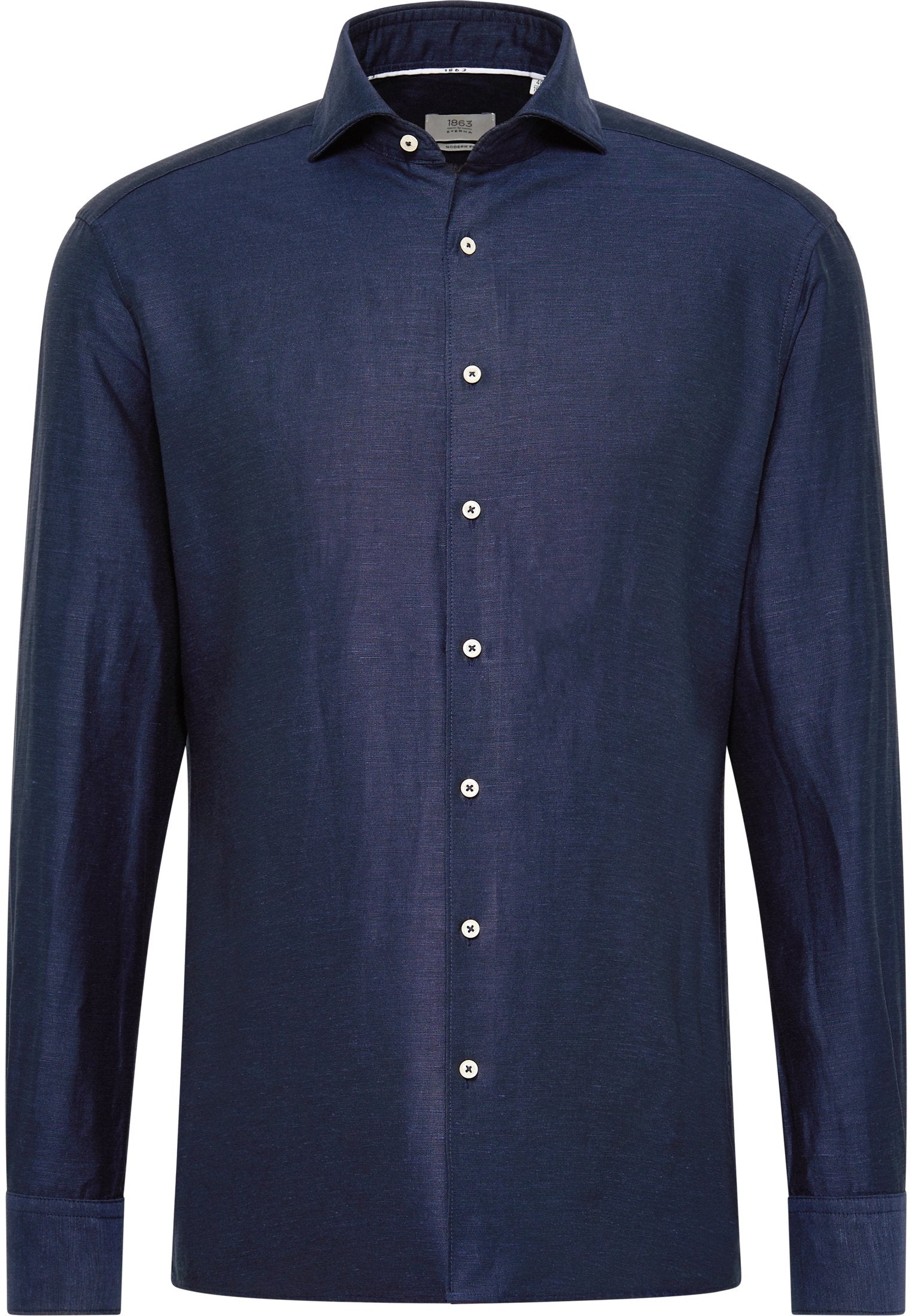 Linen Shirt Twill Langarm (Marine)