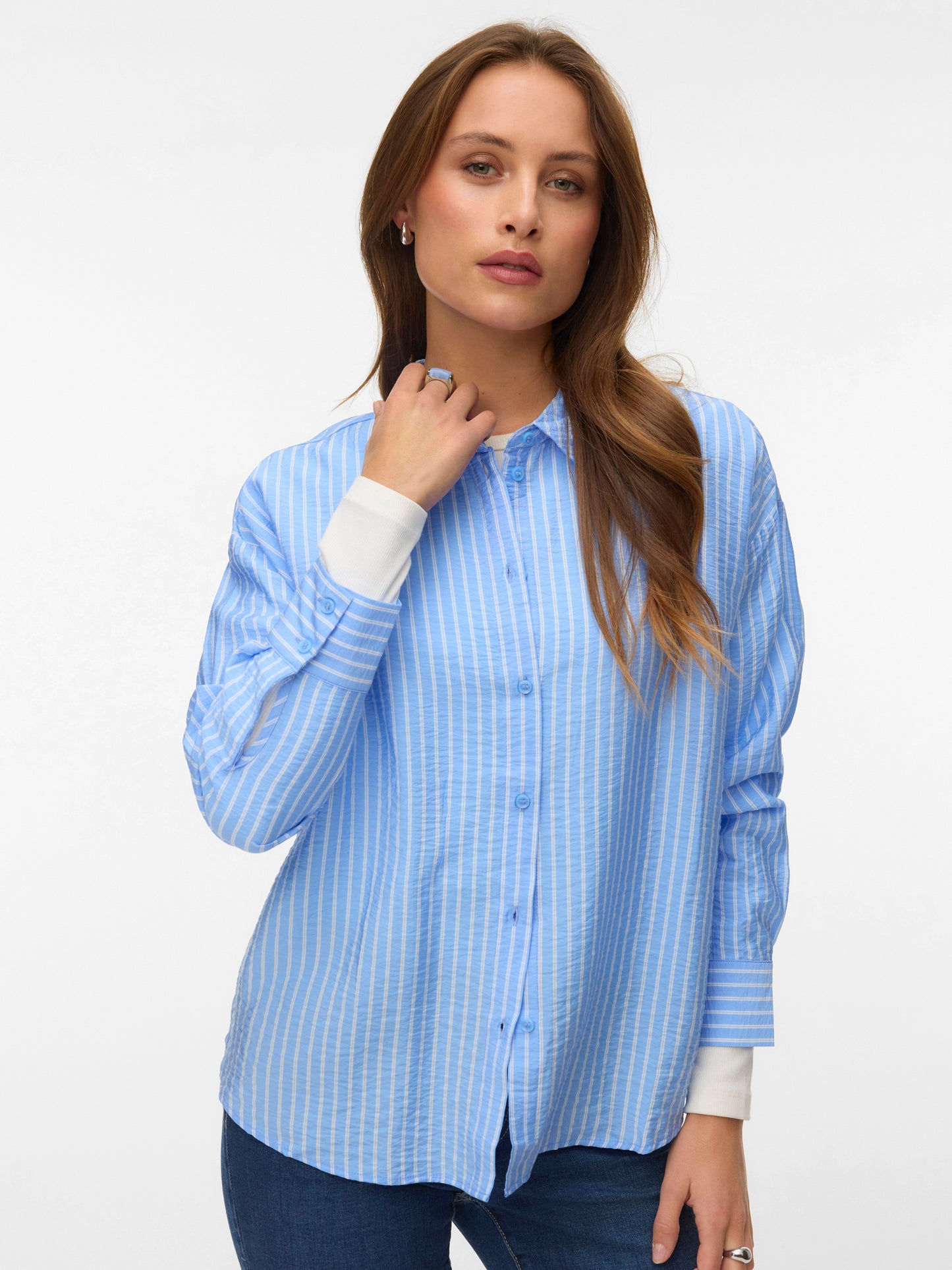 Vmkaja Ls Shirt Wvn (Vista Blue)