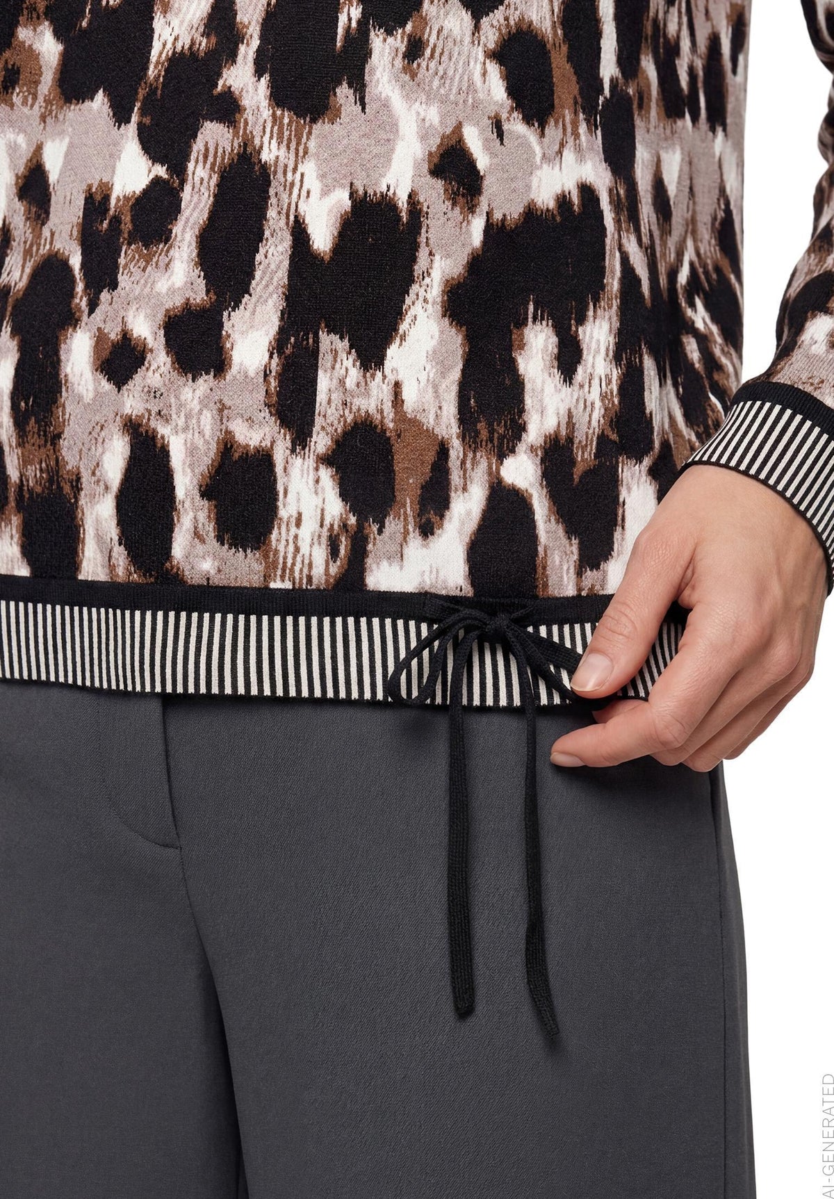 Strickpullover (Beige/black)