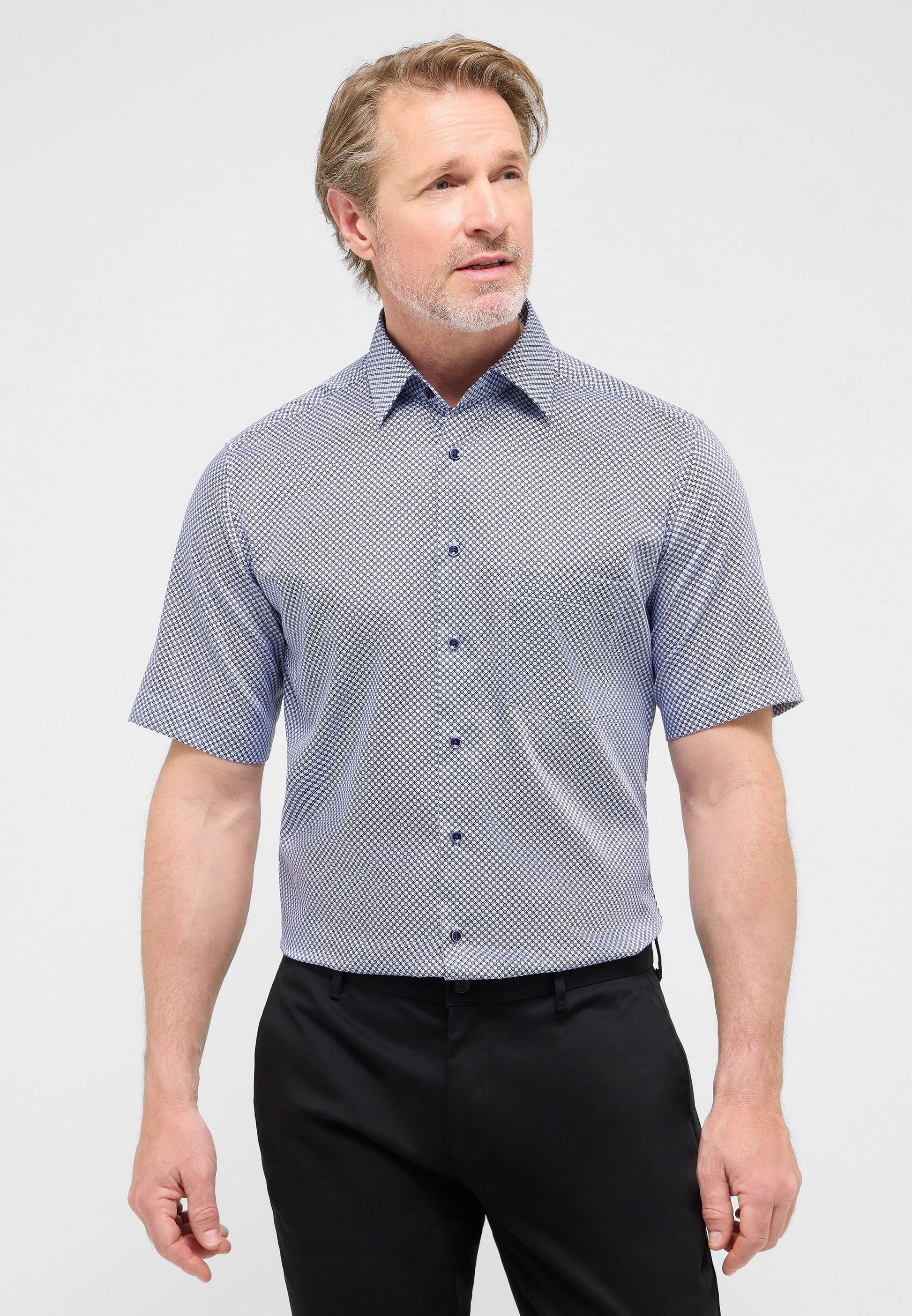 Hemd Twill Kurzarm (Blau)