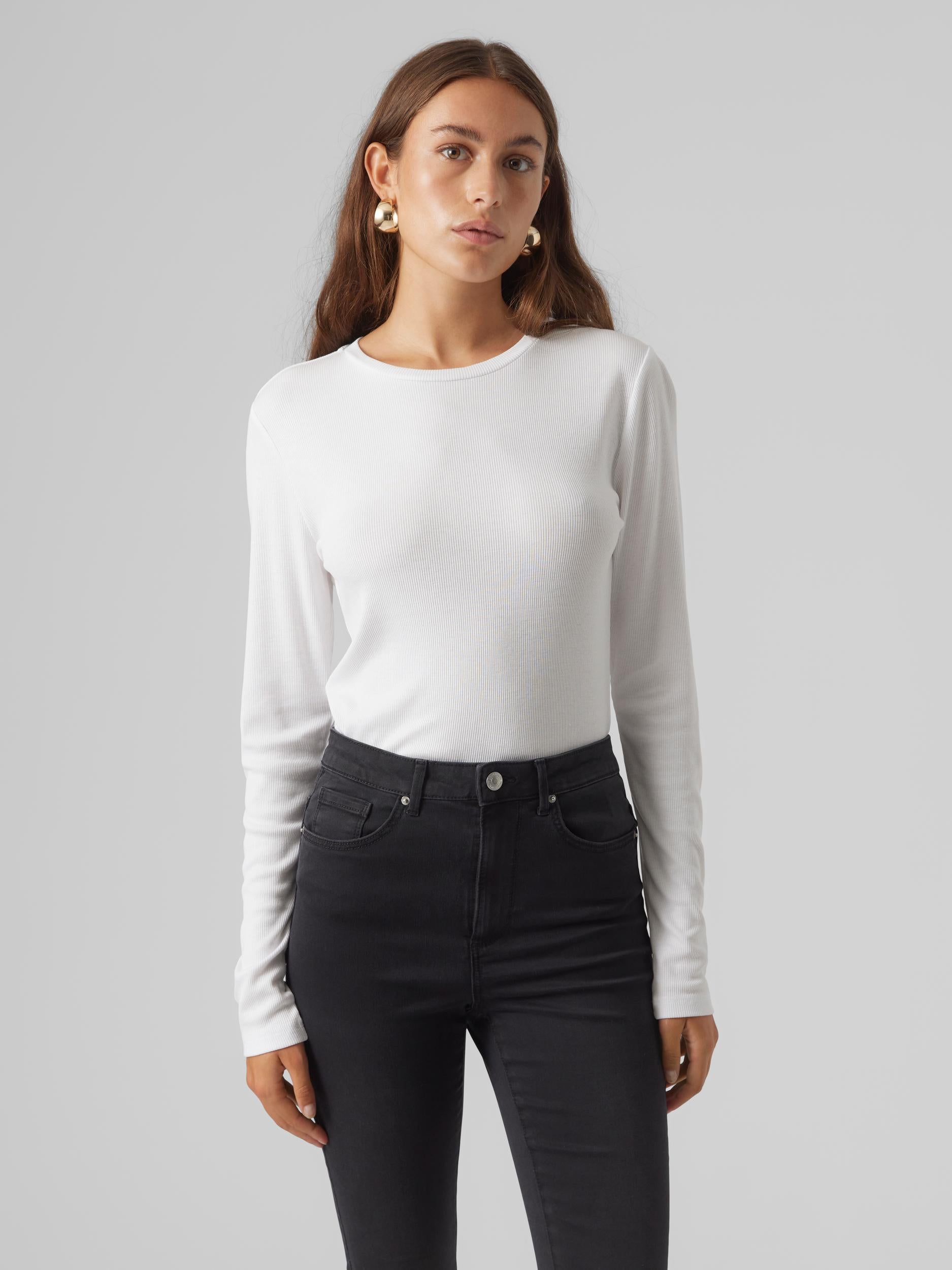 Vmroma Ls Slim Top Jrs Noos (Bright White)