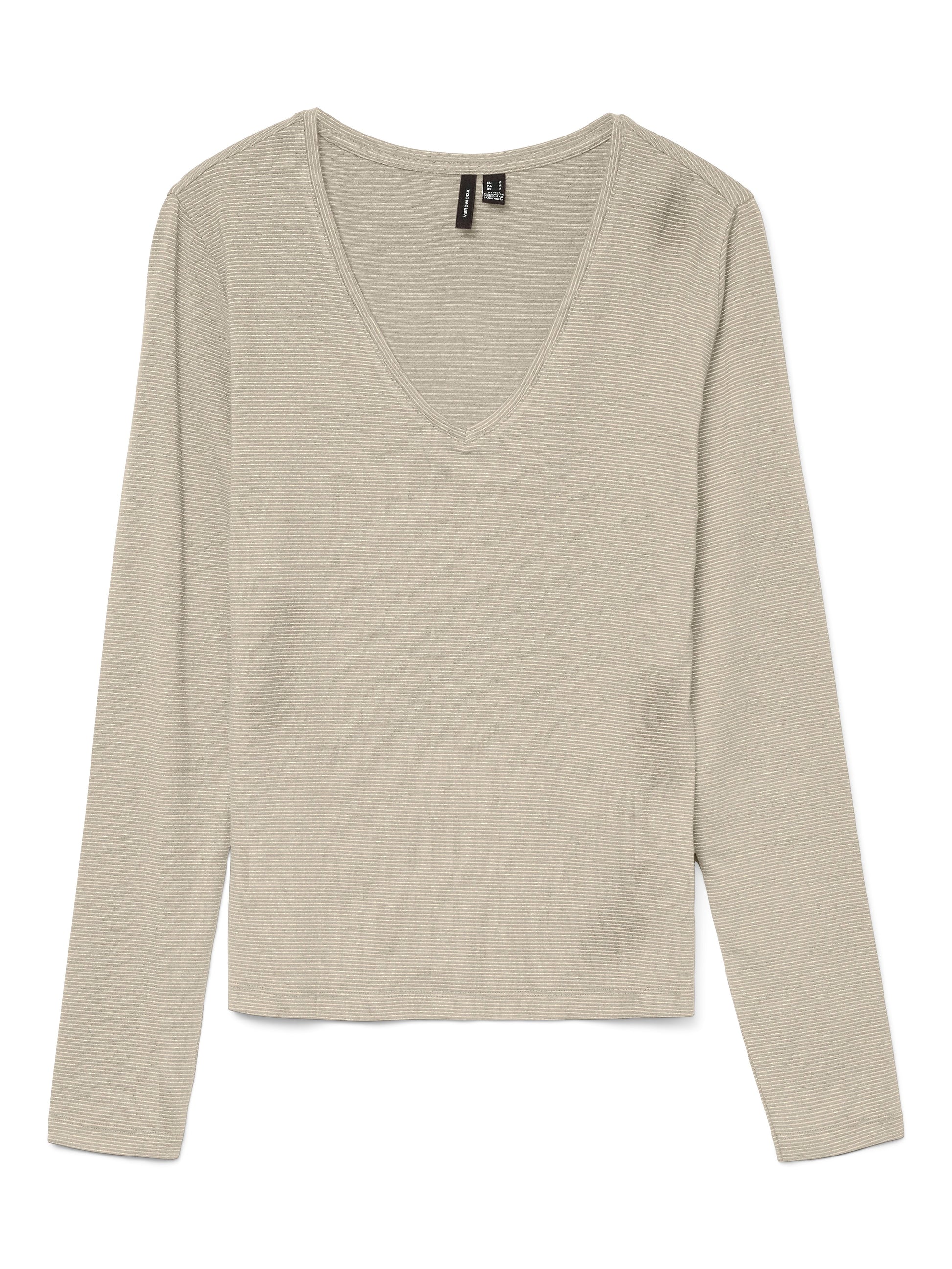 Vmlava Glitter Ls V-neck Top Stripe Noos (Oatmeal/go)