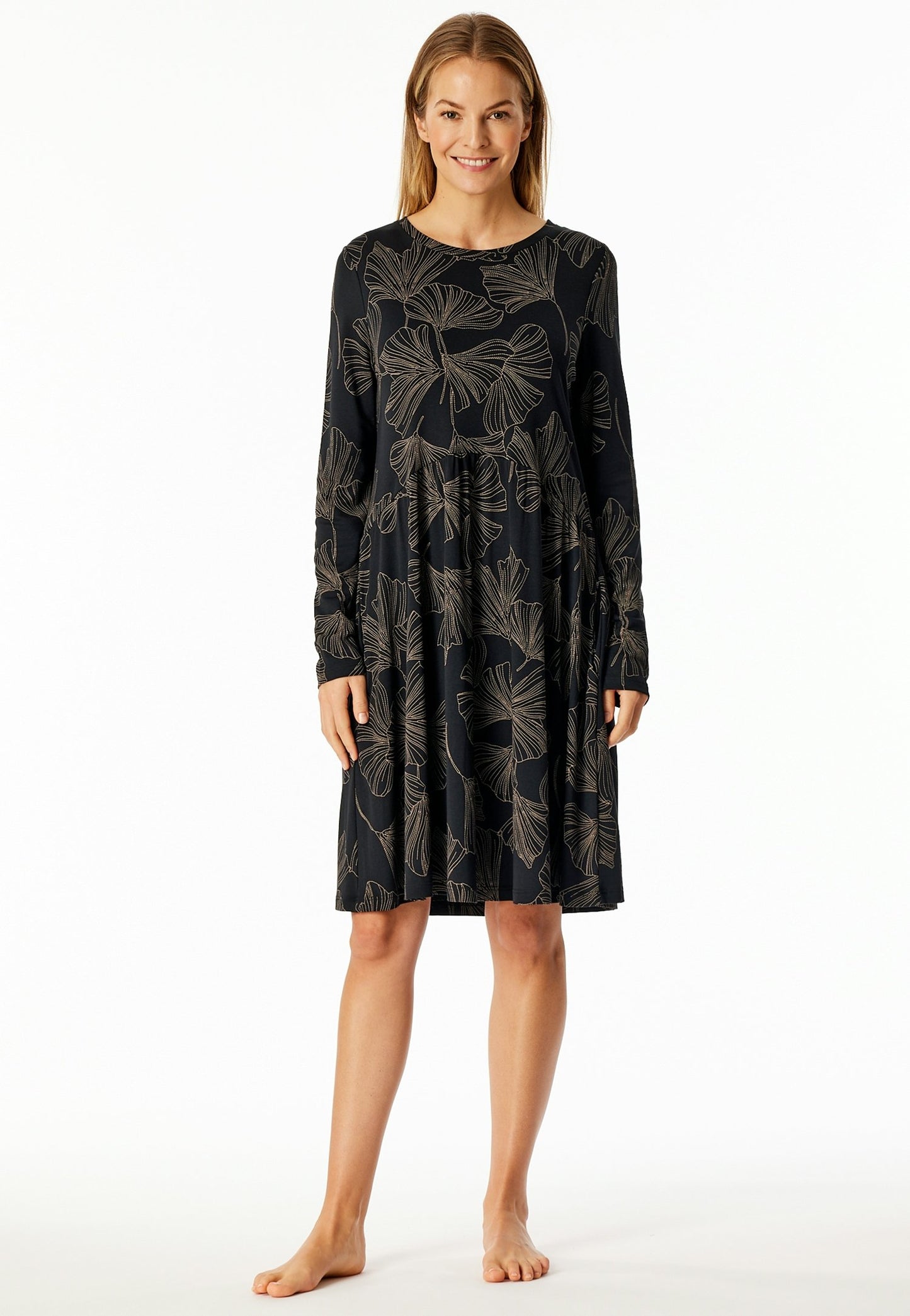 Nachthemd langarm, 95cm (Schwarz)