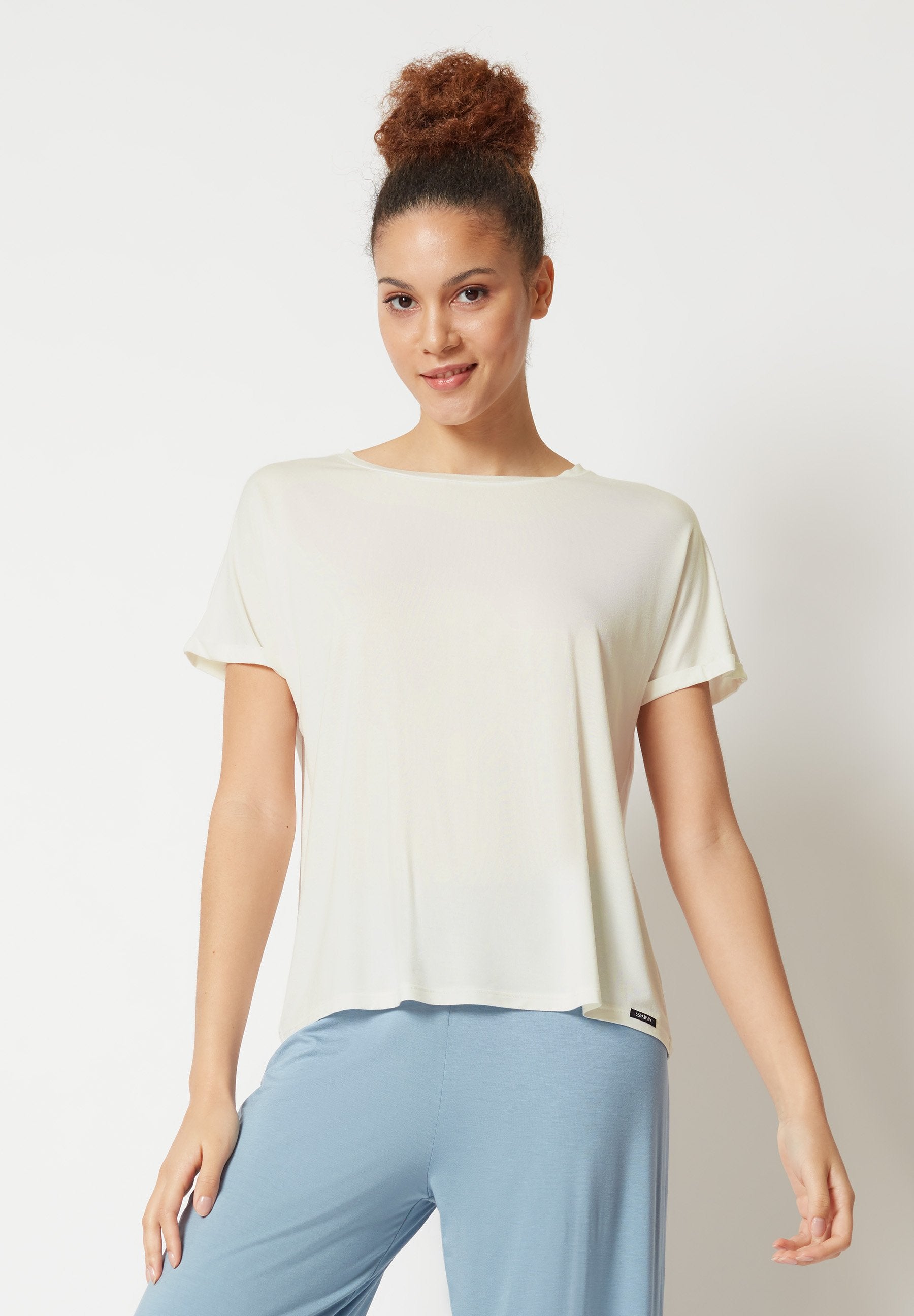 Skiny Damen Shirt kurzarm Night In Mix & Match (Ivory)