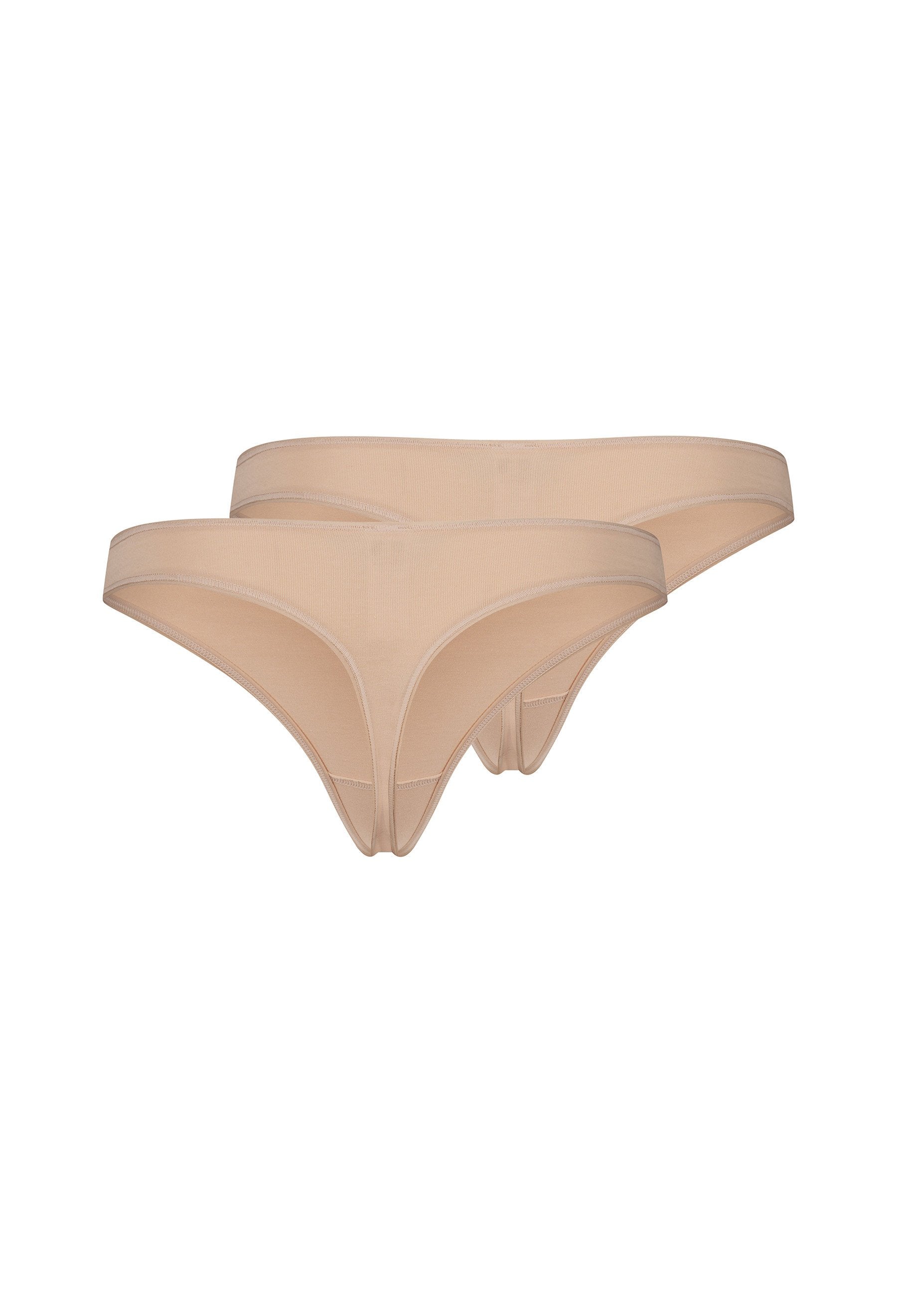 Skiny Damen String Doppelpack SKINY ADVANTAGE Cotton Stretch (Beige)