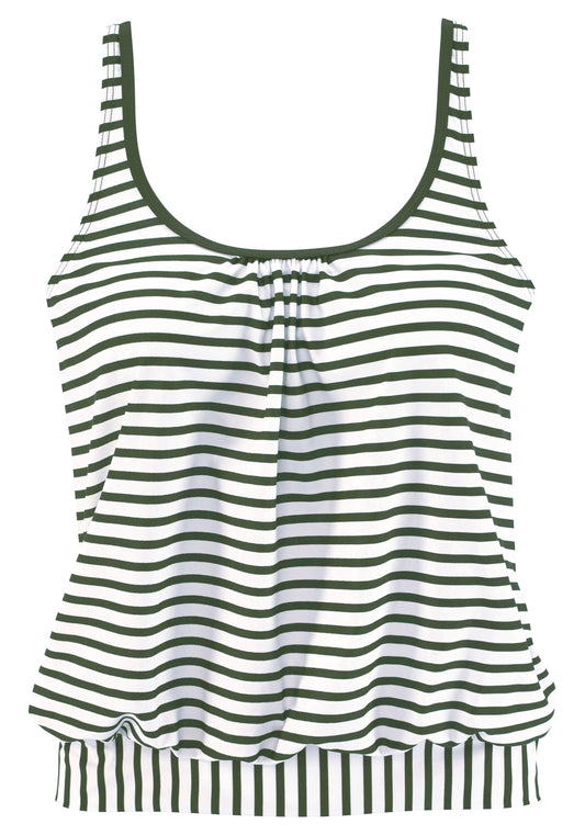 venice beach lm exkl. sport Oversize-Tankini-Top (Oliv Stripe)