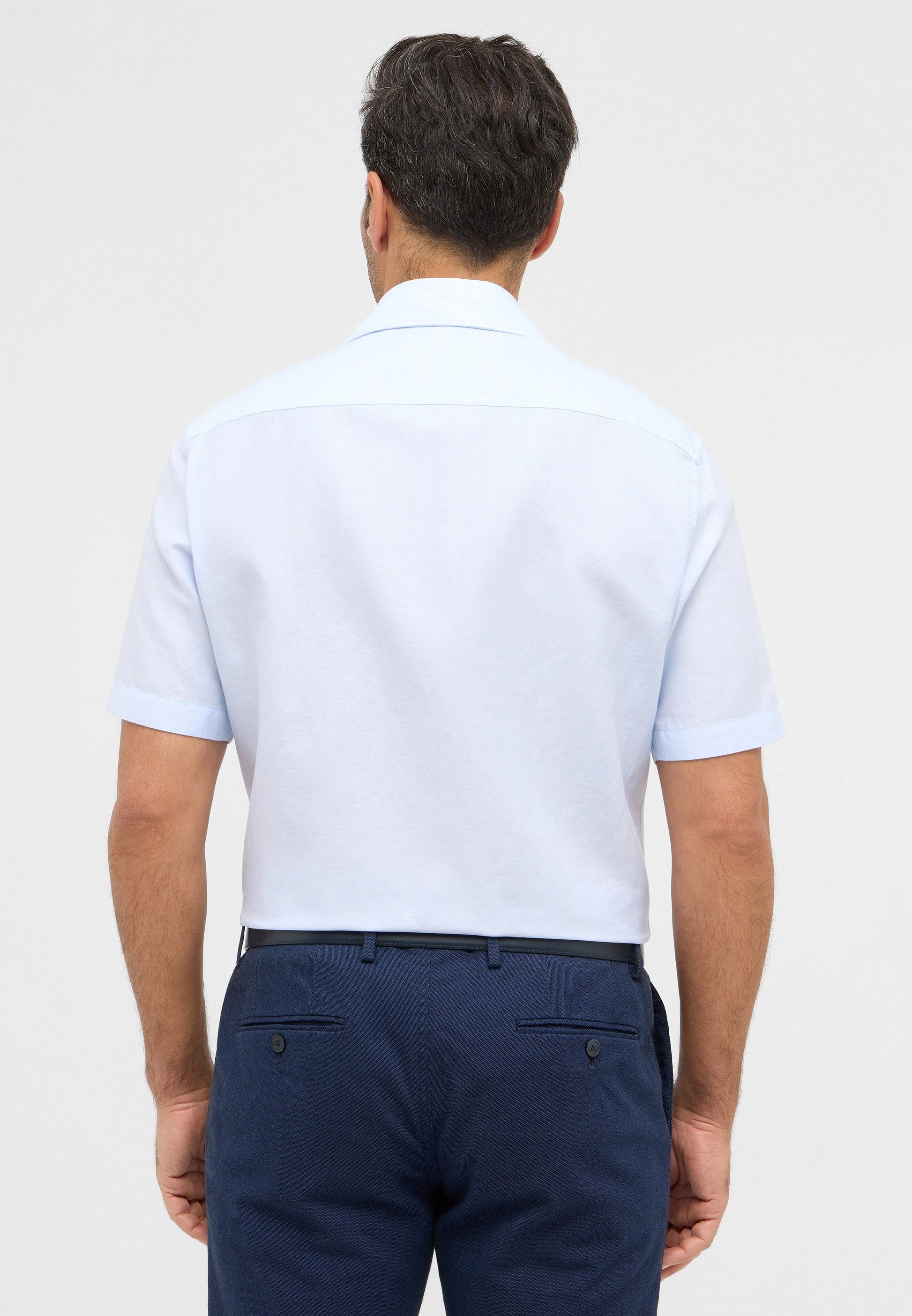 Linen Shirt Twill Kurzarm (Hellblau)