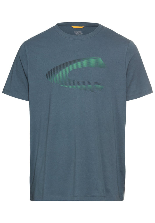 T-Shirt mit Print aus nachhaltigem Organic Cotton (Tinted Blue)