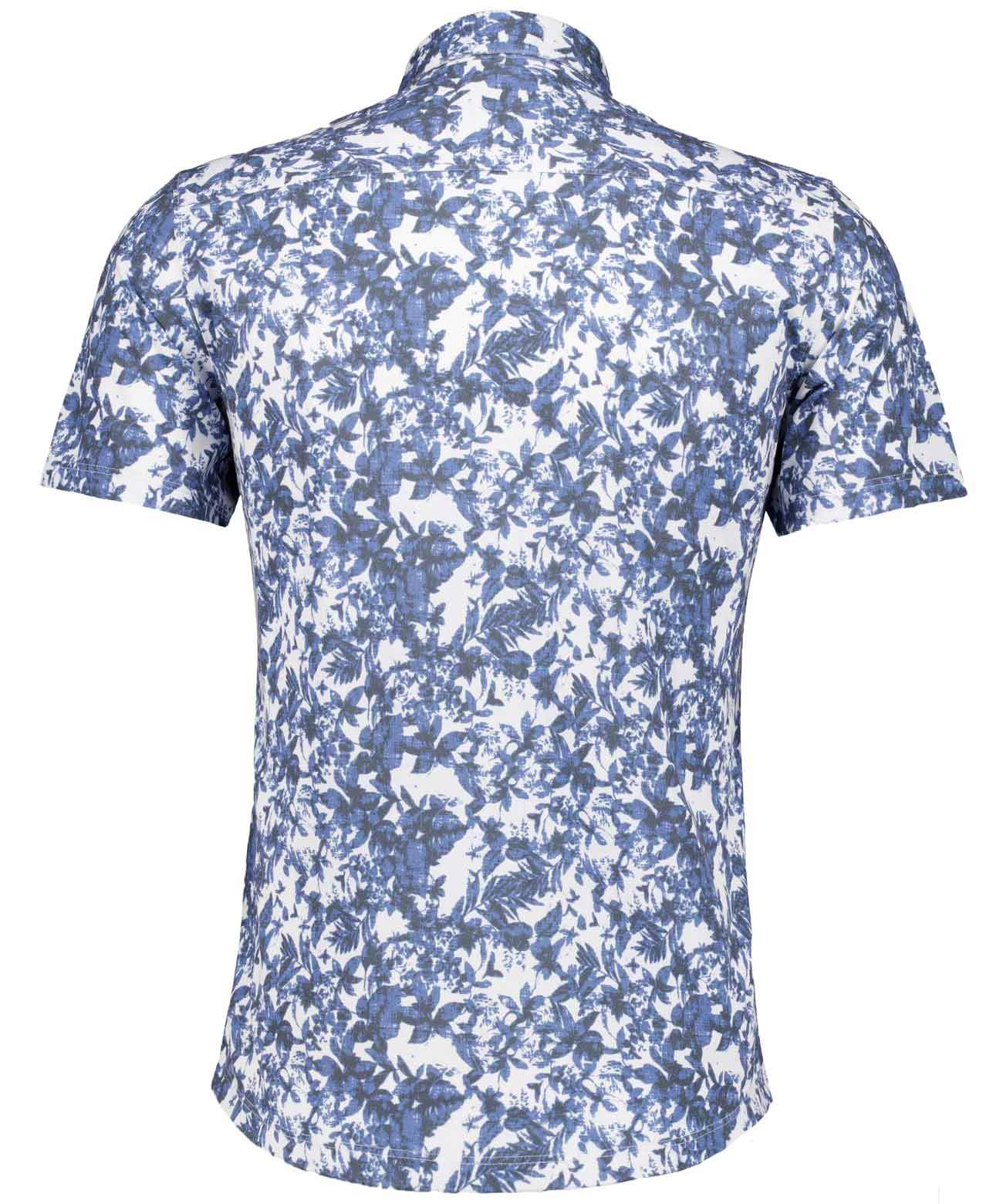 Softknit-Hemd mit Print, kurzarm (Blau Mel)
