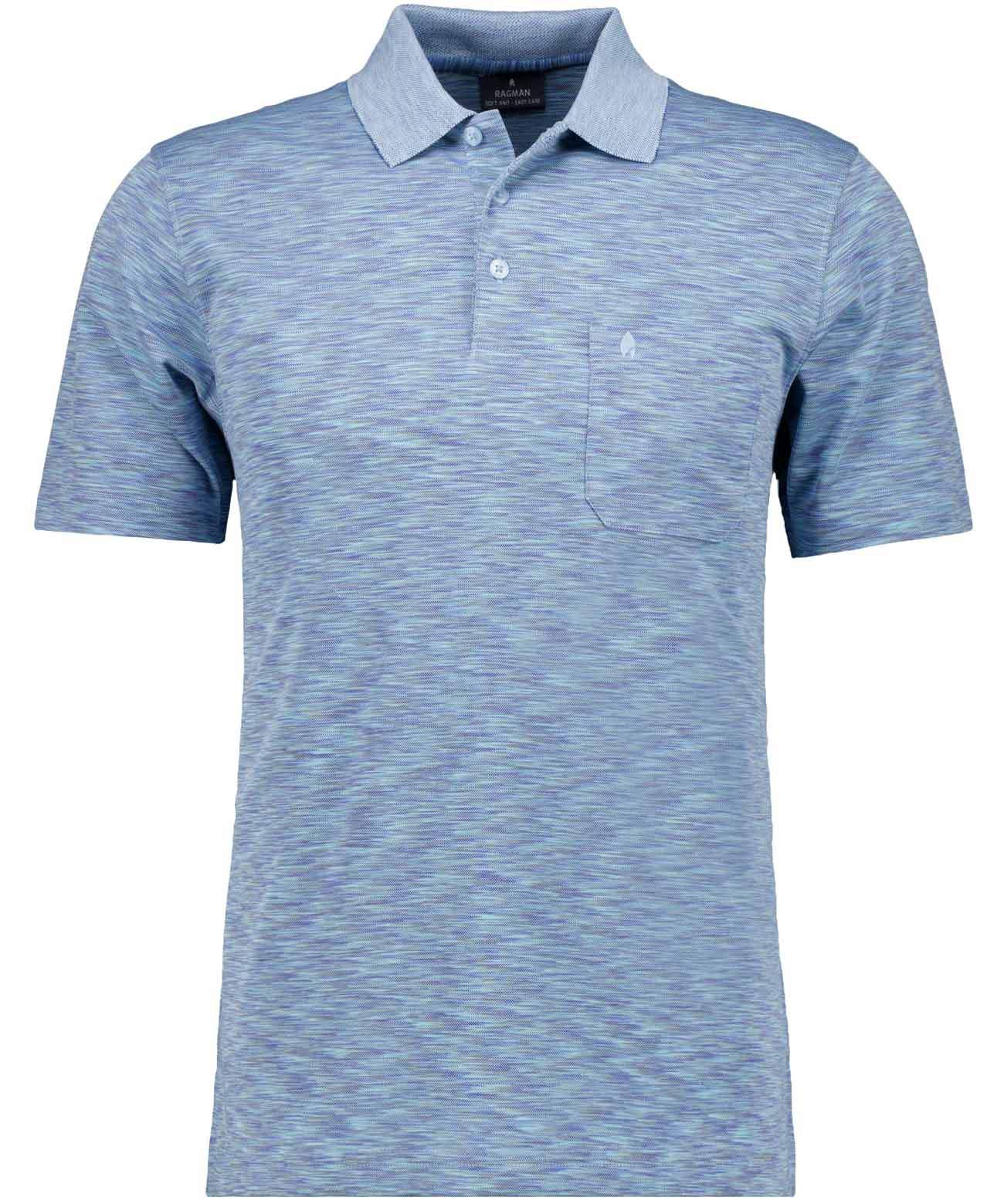 Softknit-Polo "space dye" (Blau Moul)