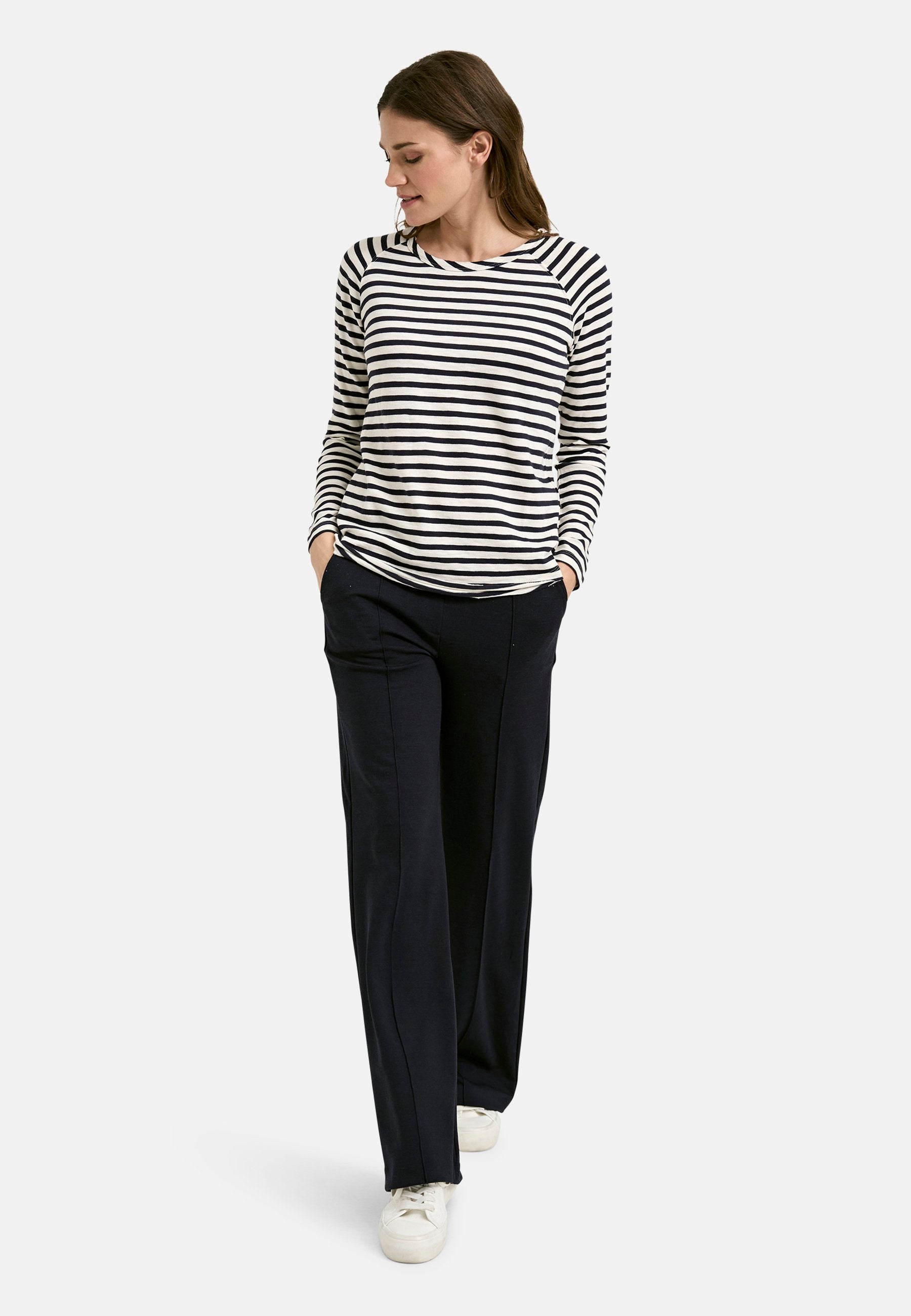 Basic sweat raglan striped (Marine)