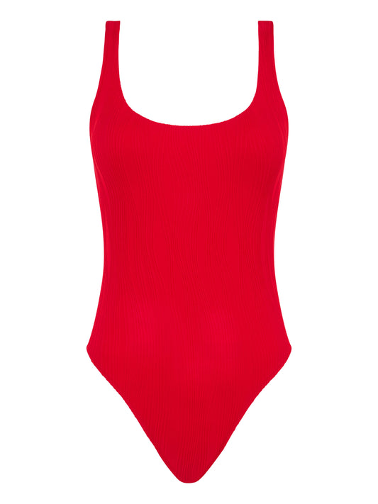 Swim One Size Bügelloser T-Shirt Badeanzug (Cherry Red)