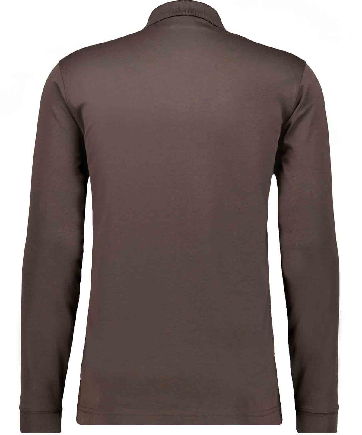 Softknit-Polo mit Brusttasche, Langarm (Mokka)