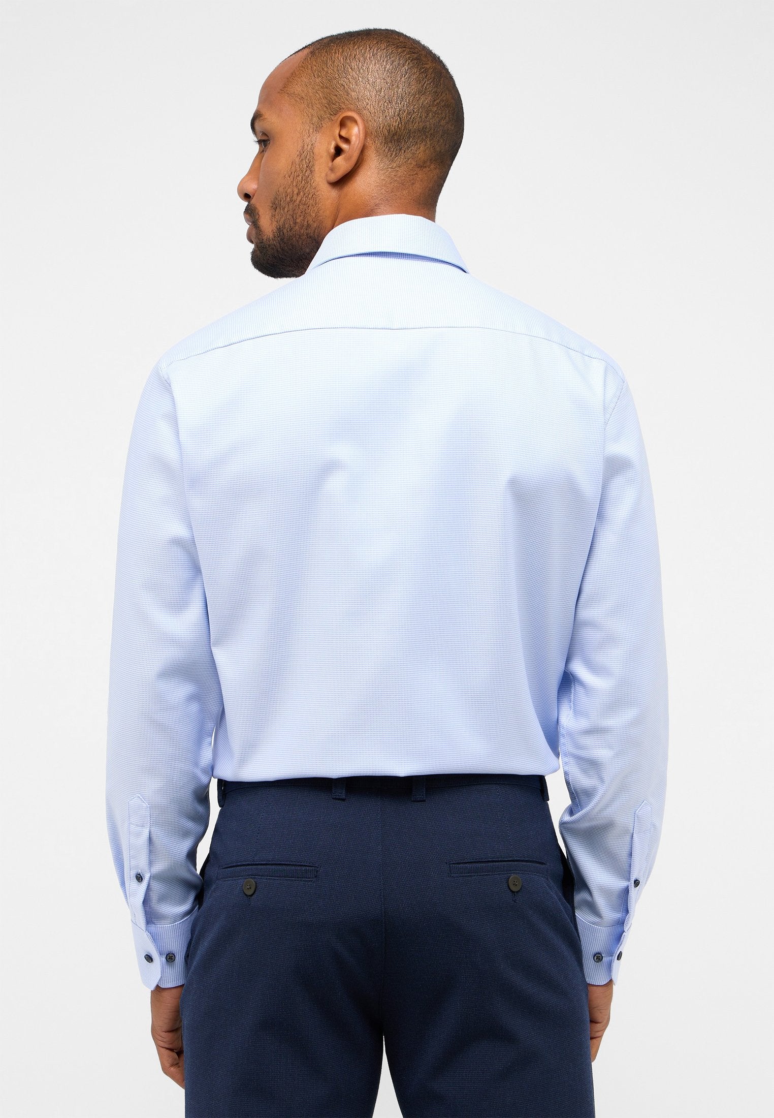 Hemd Twill Langarm (Mittelblau)