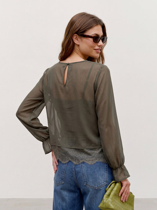 Vmlalie Ls Lace Top Wvn Noos (Forest Night)