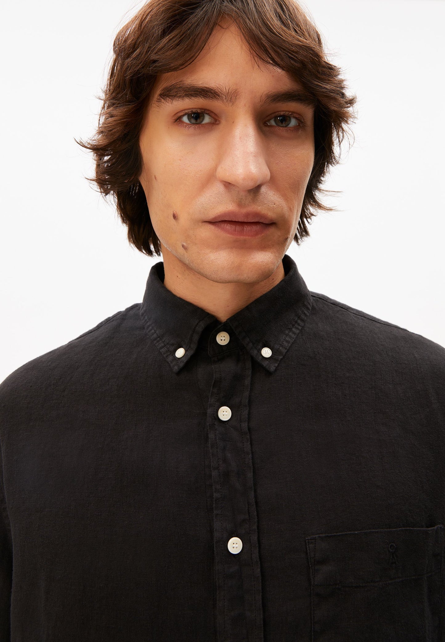 Linen Longsleeve Shirt (Black)