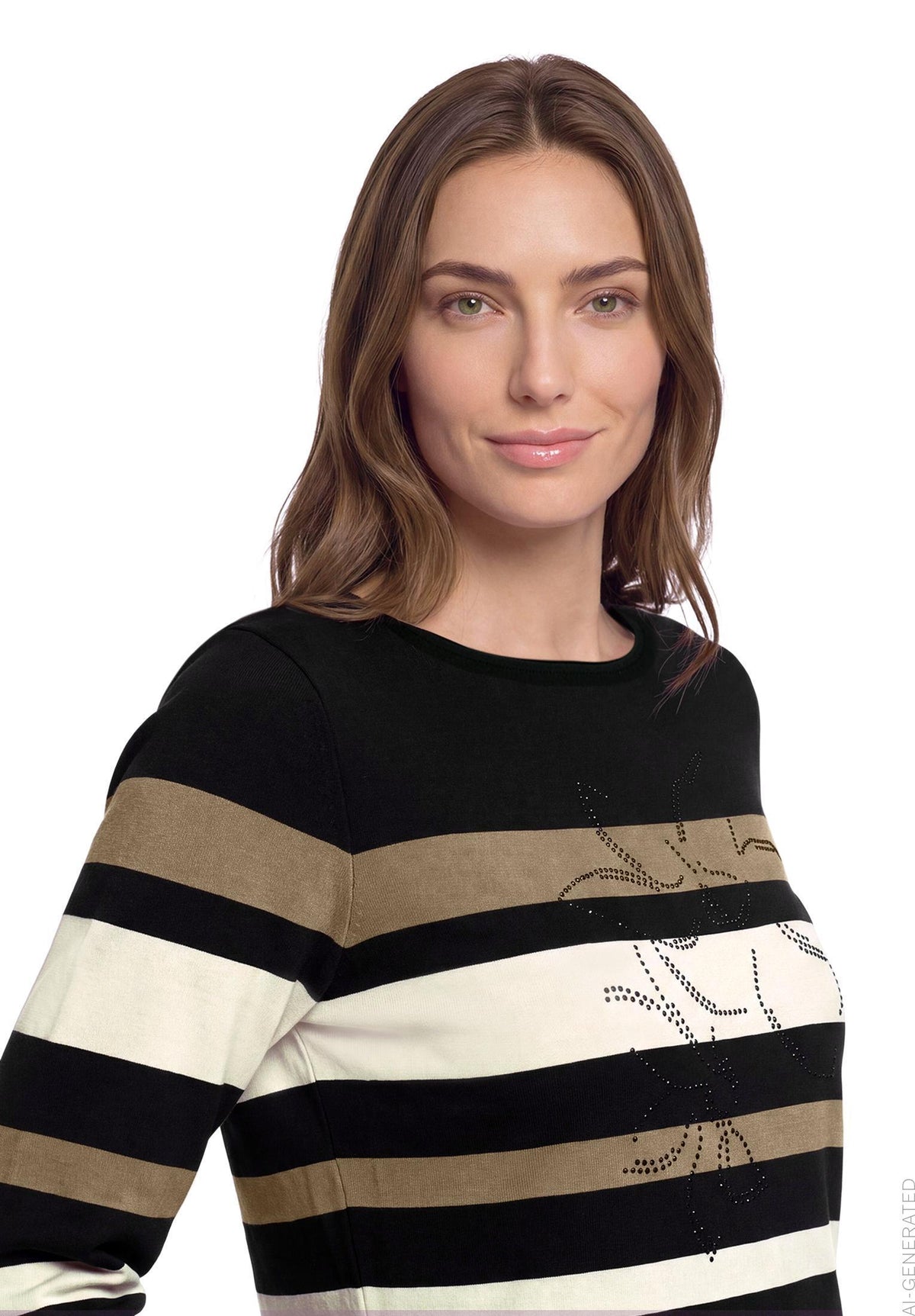 Ringelshirt (Taupe/black)