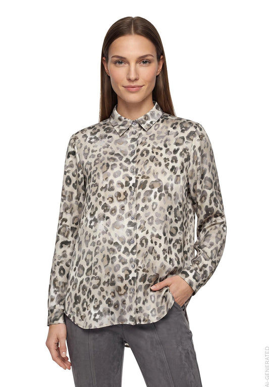 Hemdbluse (Grey/beige)