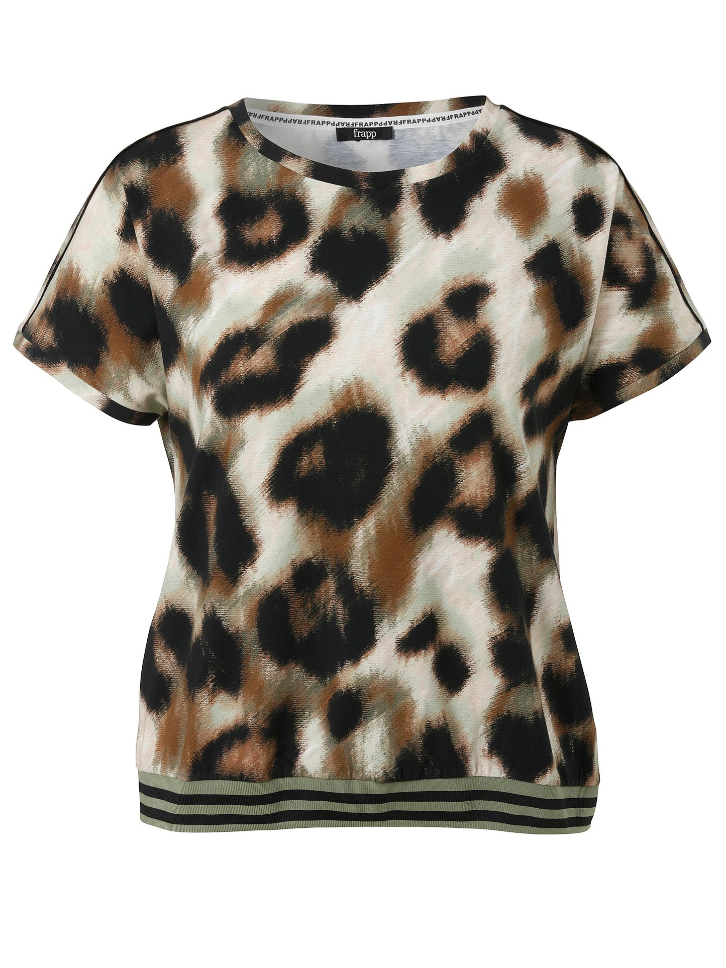 T-Shirt Rundhals ohne Arm Druck (Black Multicolor)