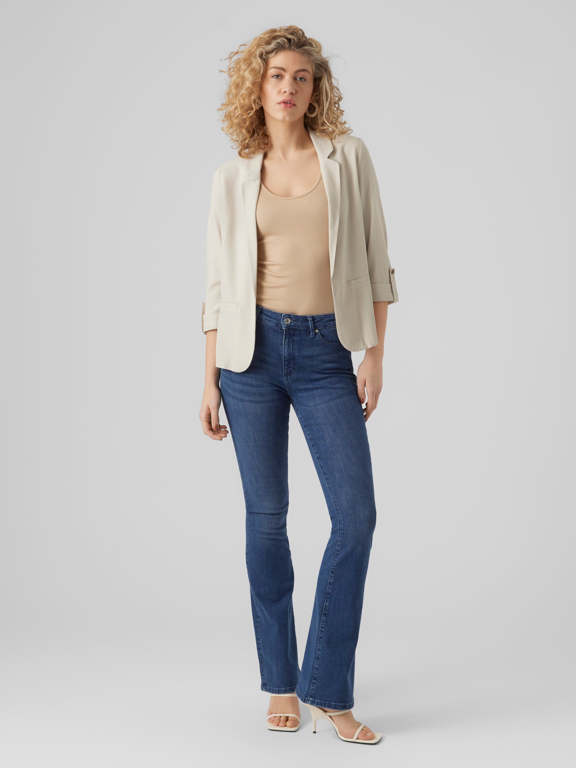 Vmjesmilo 3/4 Loose Blazer Wvn Noos (Silver Lining)