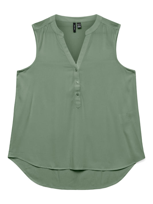 Vmbella Sl V-neck Top Wvn Ga Noos (Hedge Green)