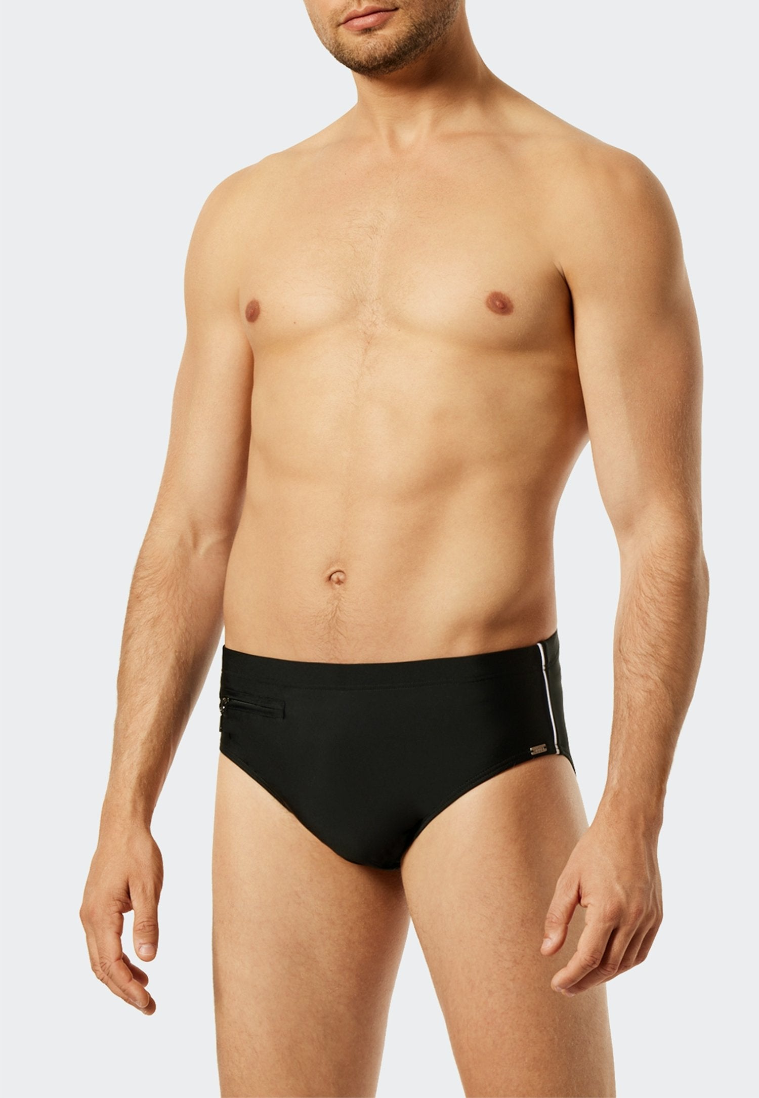 Badehose Slip Komfort (Schwarz)