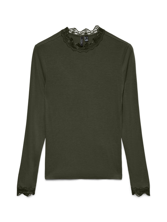 Vmrosa Ls Highneck Top Ga Jrs Noos (Forest Night)