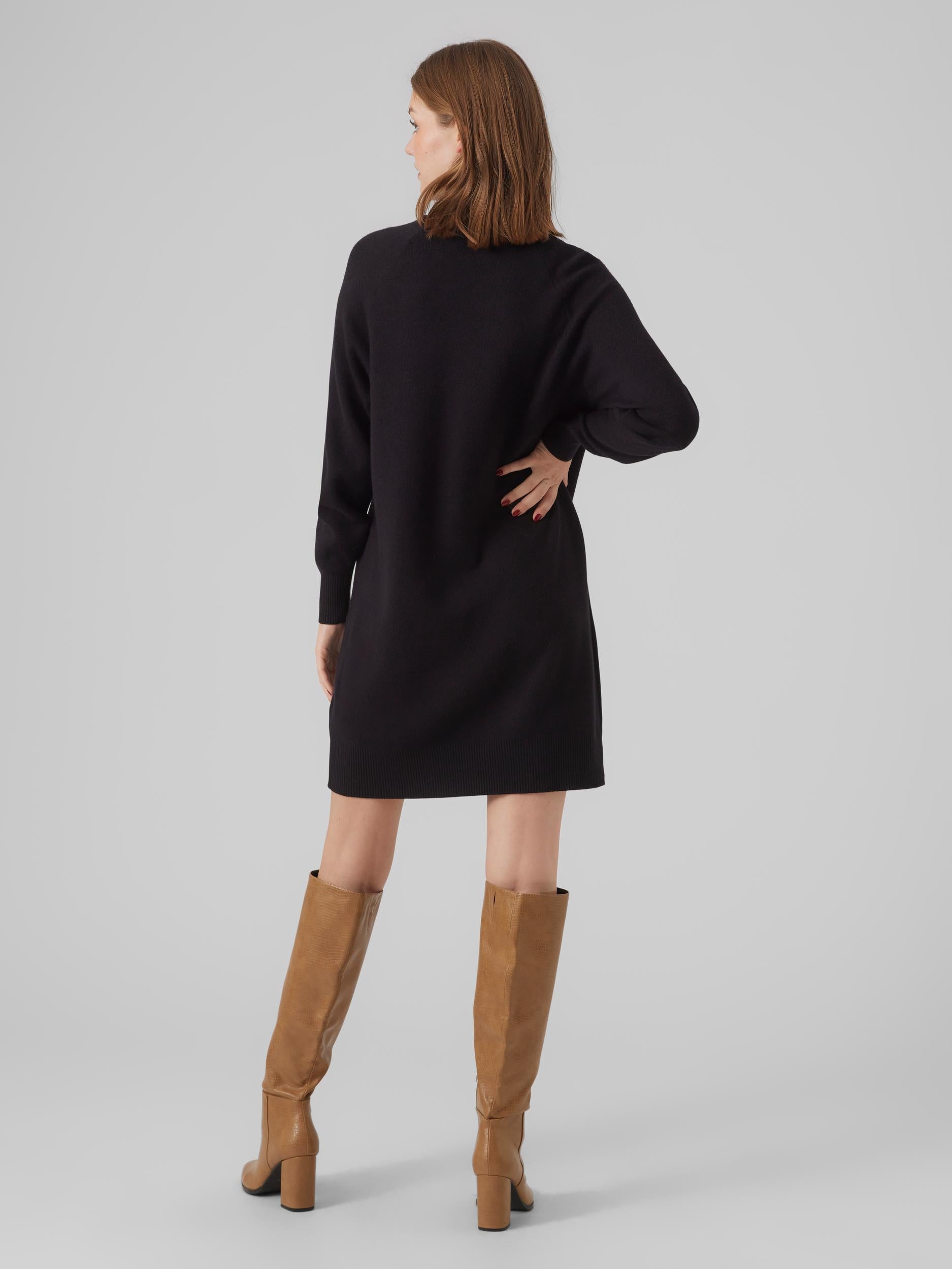 Vmgoldneedle Ls Highnck Zipper Dress Rep (Black)