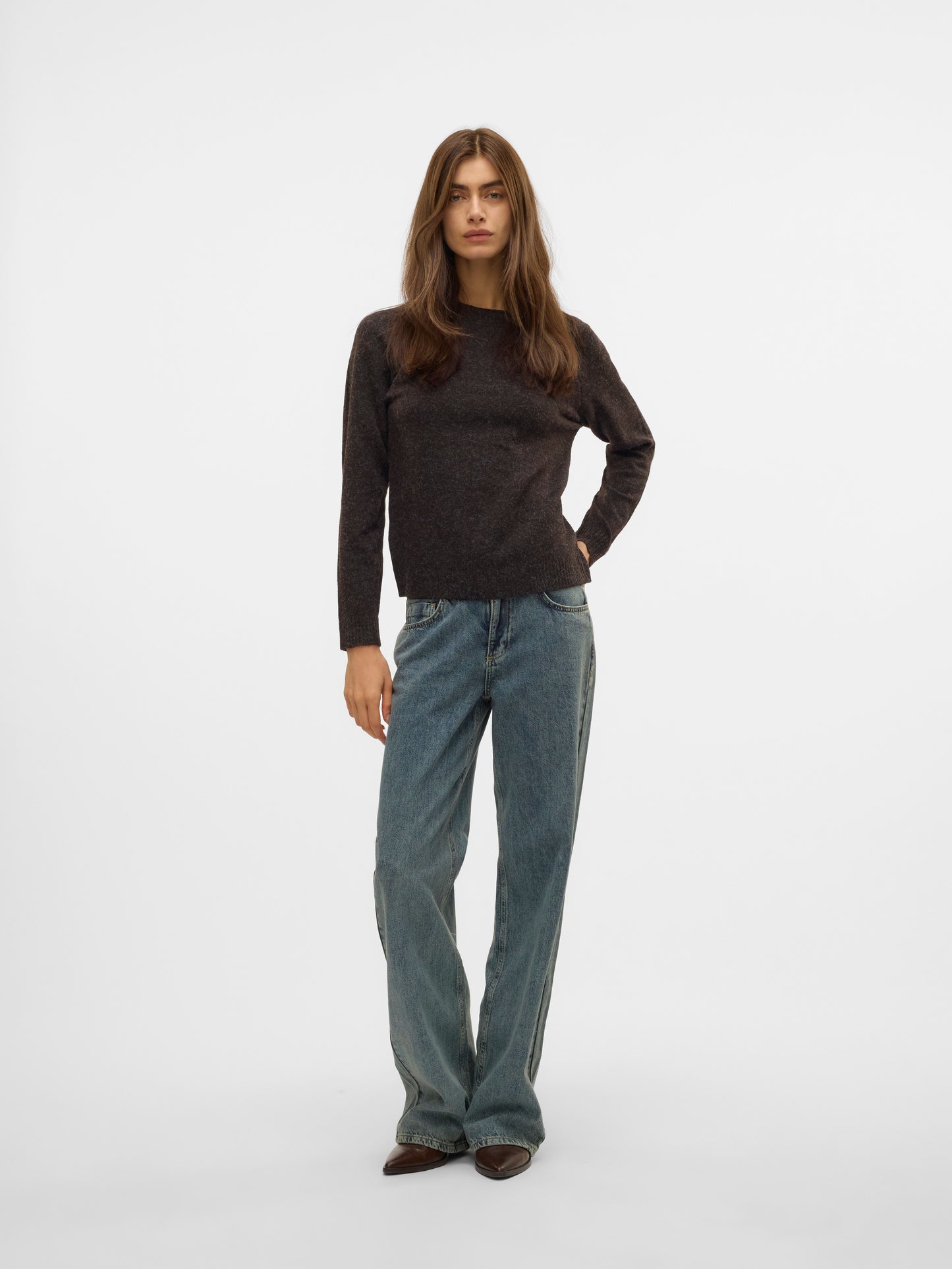 Vmdoffy Ls O-neck Blouse Ga Noos (Chocolate)