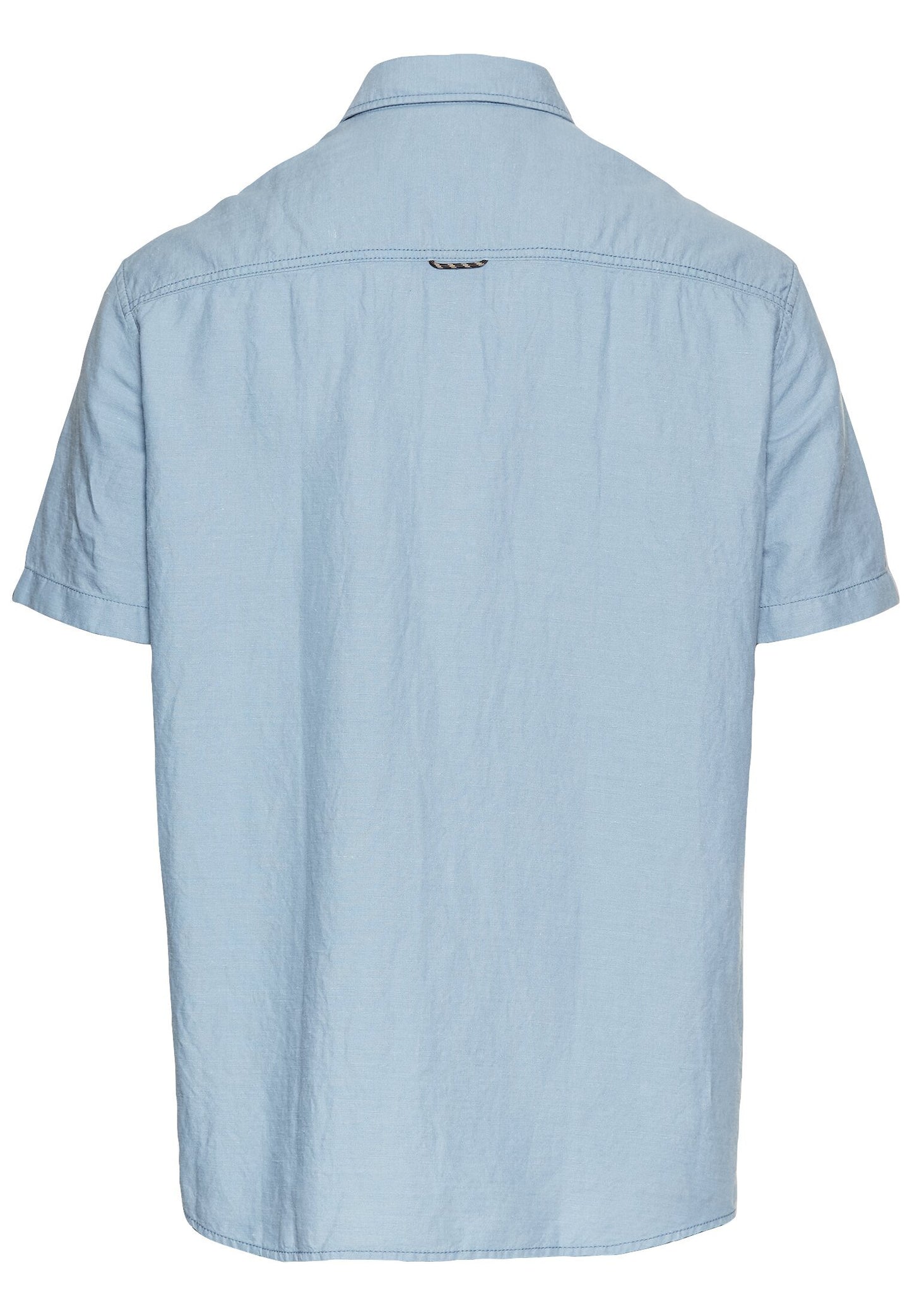 Kurzarmhemd aus einem Baumwoll-Leinenmix (Smoke Blue)