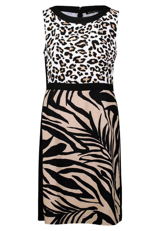 Leinenkleid (Black/beige)