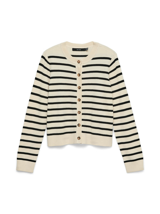 Vmsaba Plain Ls O-neck Cardigan Noos Lx (Birch/w. B)