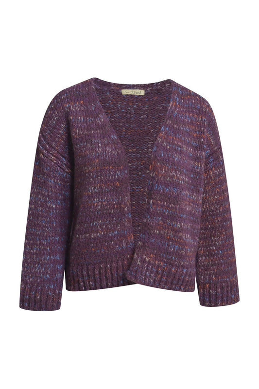 Effect Yarn Cardigan (Plum)