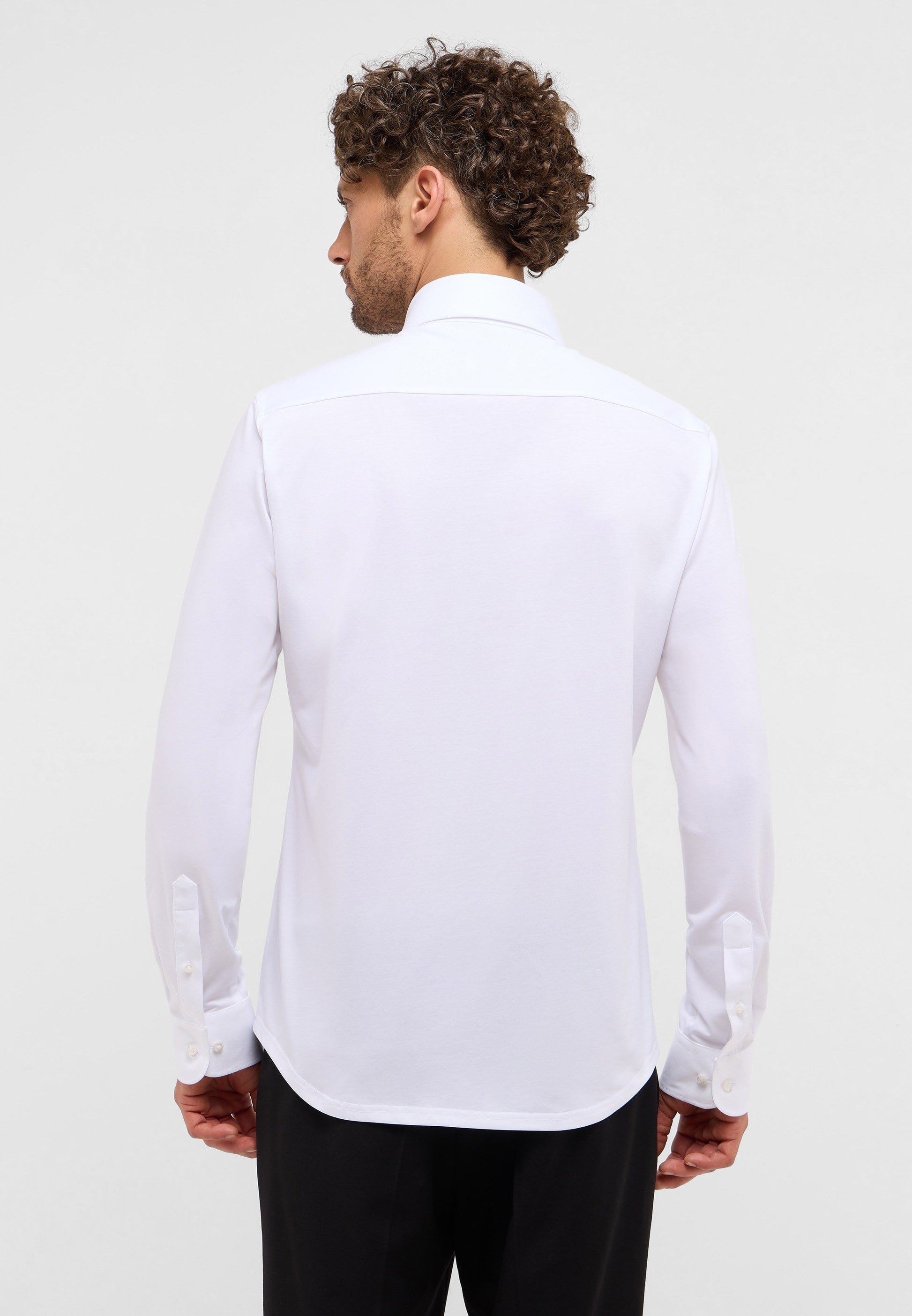 Hemd Single-Jersey Langarm (Weiss)