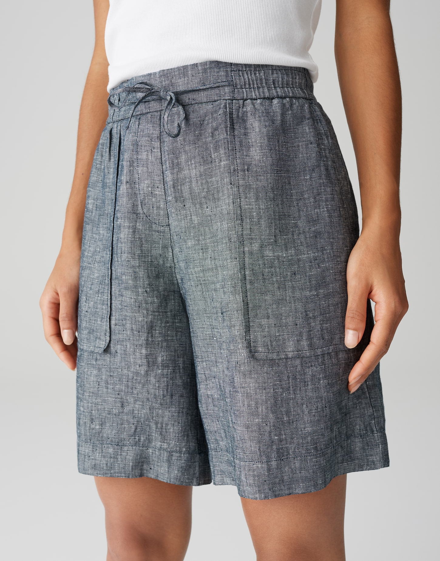 Melane shorts linen (Coal Blue)