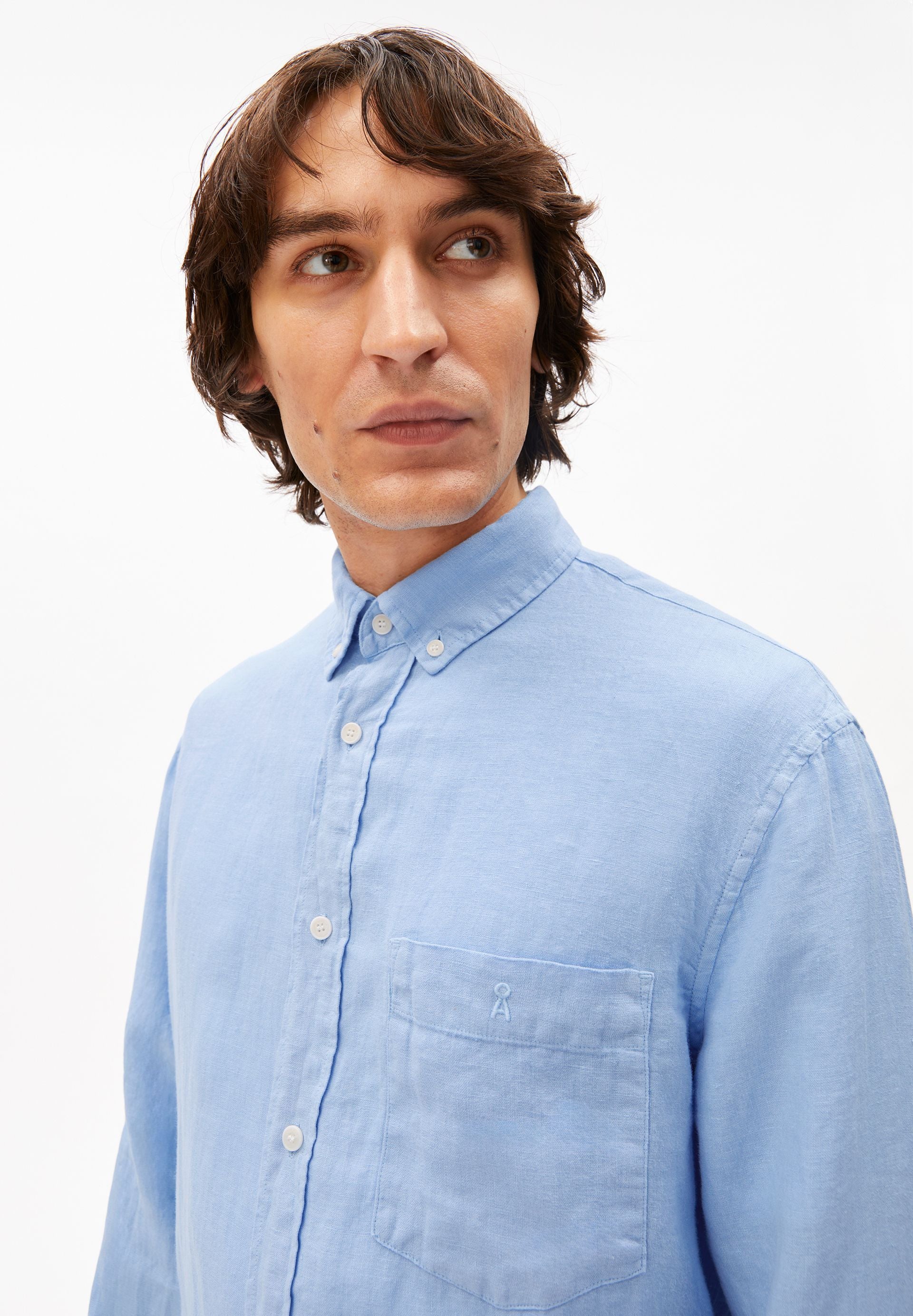Linen Longsleeve Shirt (Wedgwood)