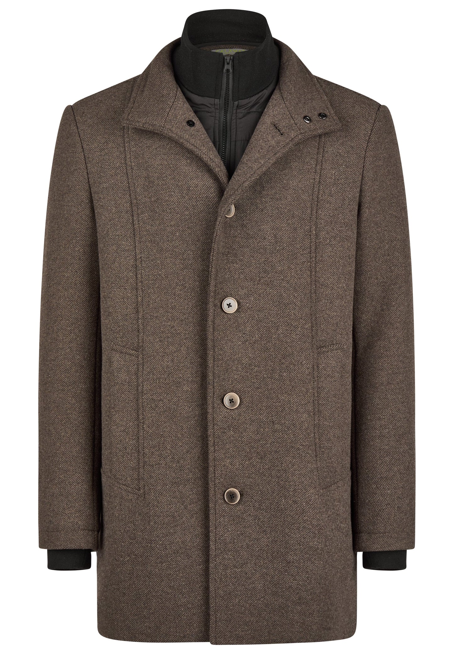 Twill Wollmantel (Dark Brown)