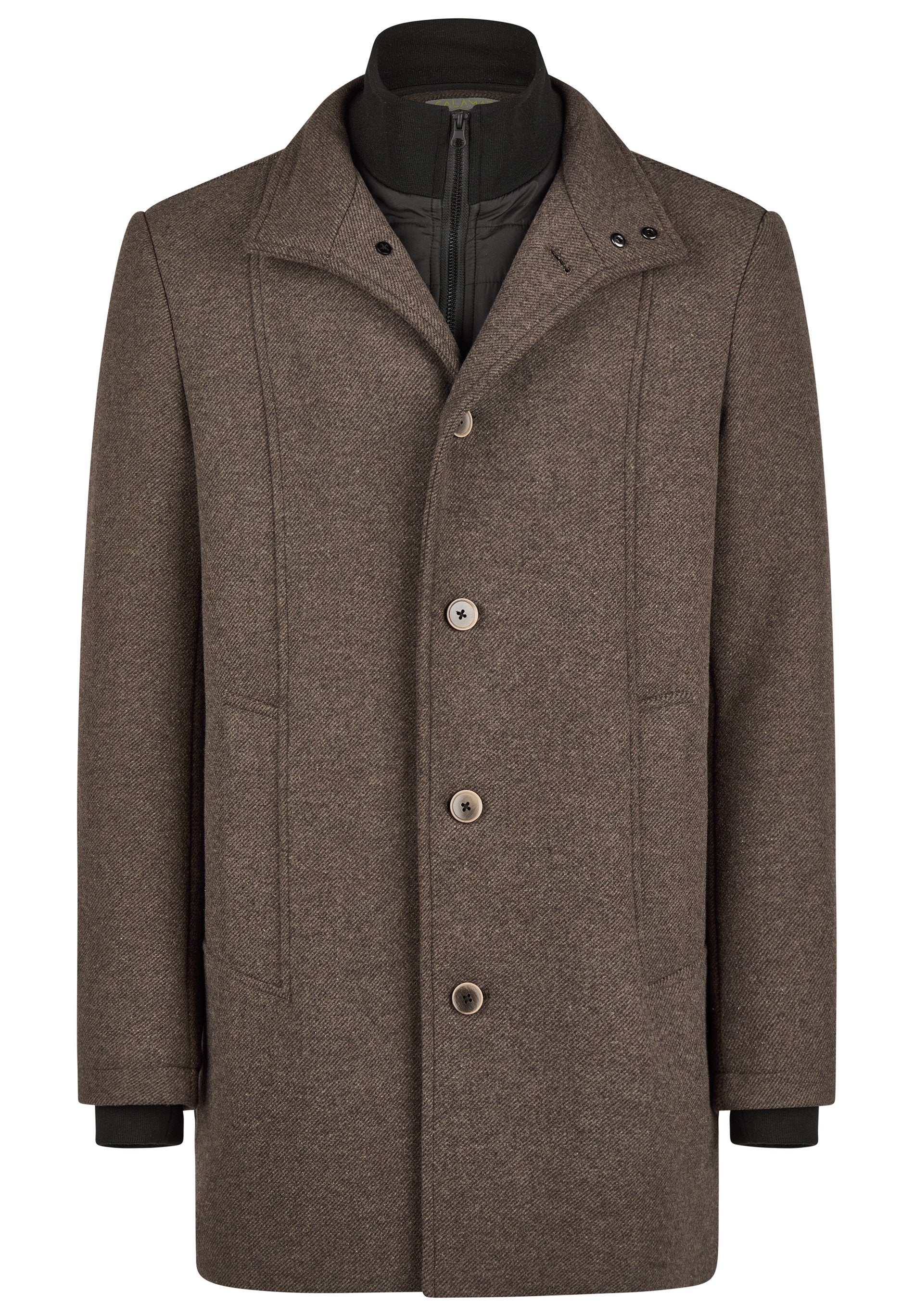 Twill Wollmantel (Dark Brown)