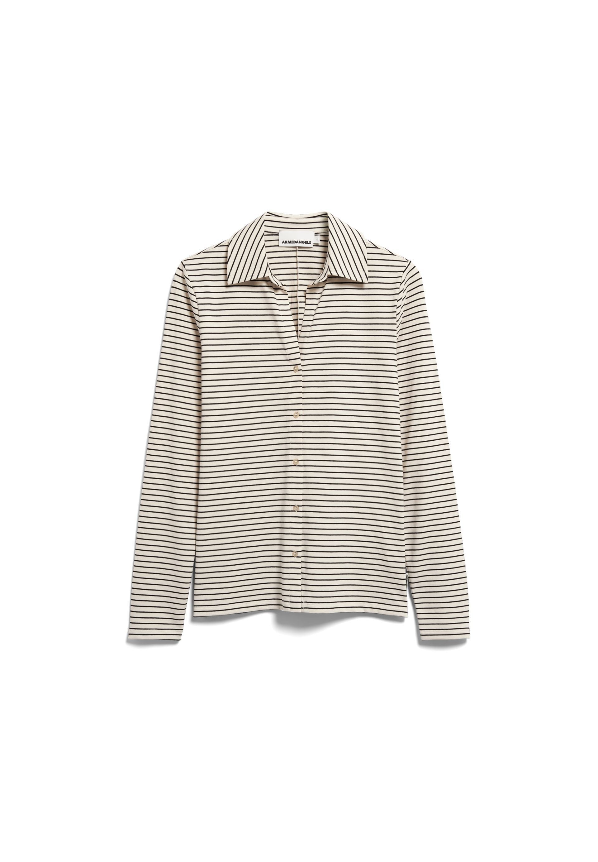 Nalaannia Stripe Blouse (Oatmilk-black)