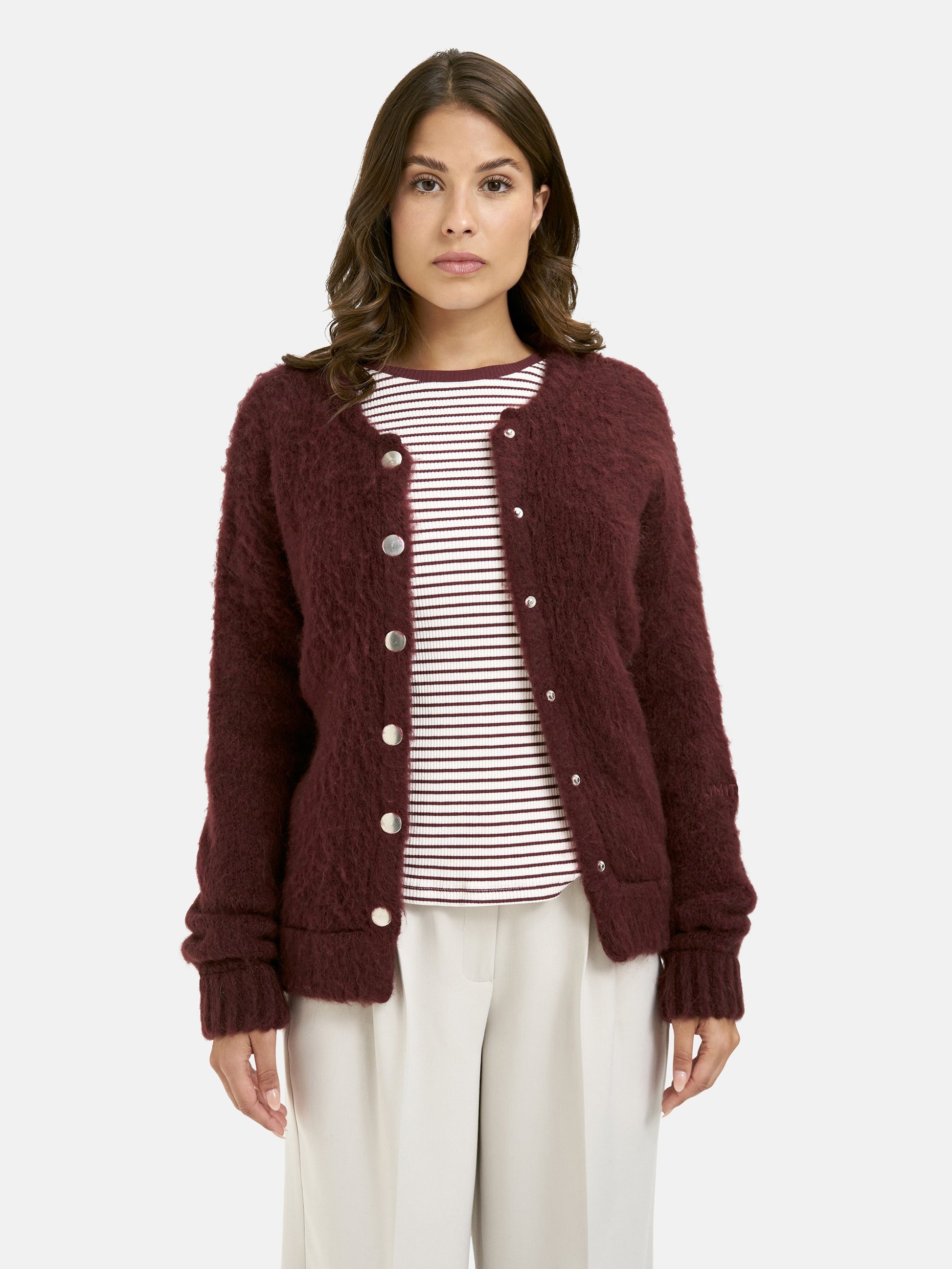 Hairy Knit Bomber (Bordeaux)