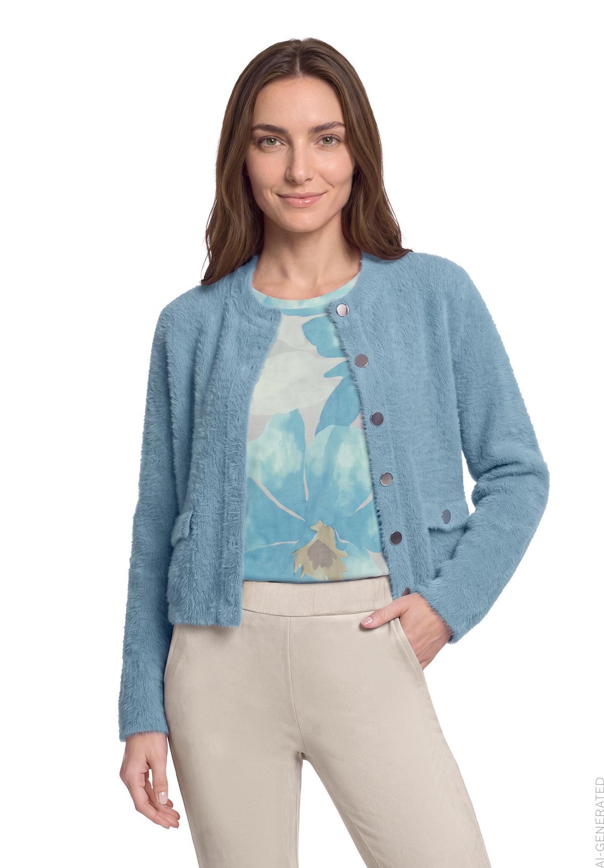 Strick-Cardigan (Smoky Mint)